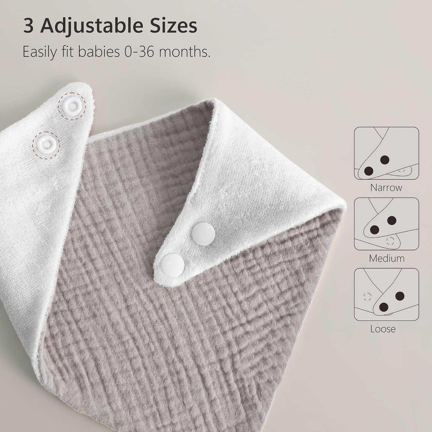 Thumbnail 2 de Bearmoss Muslin Baby Dribble Bibs – 100% Cotton, 8-Pack