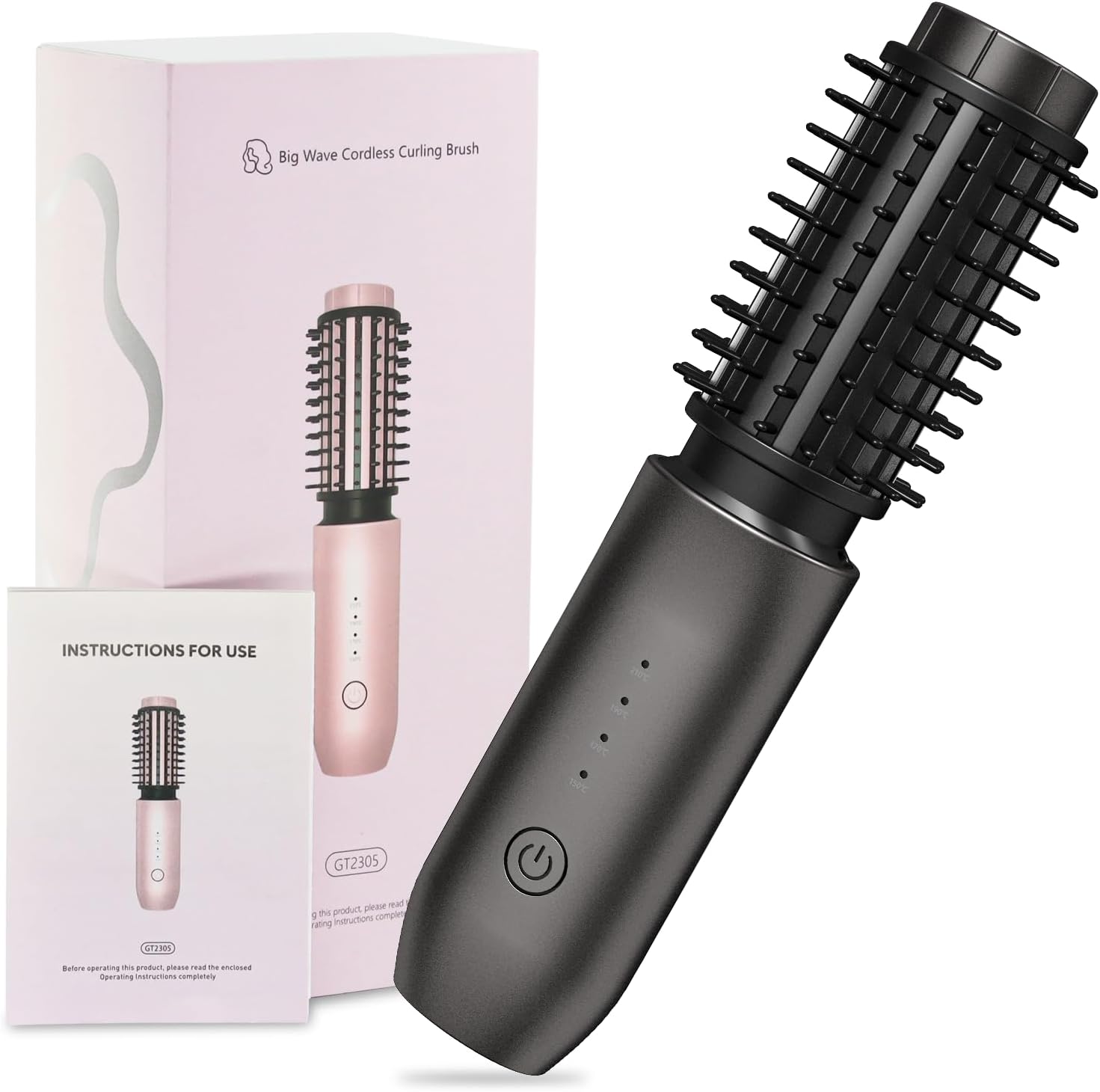 Detalle 2 de Jooayou Cordless Hair Curler 3-in-1: Portable Cordless Heated Styling Brush (Snow White)