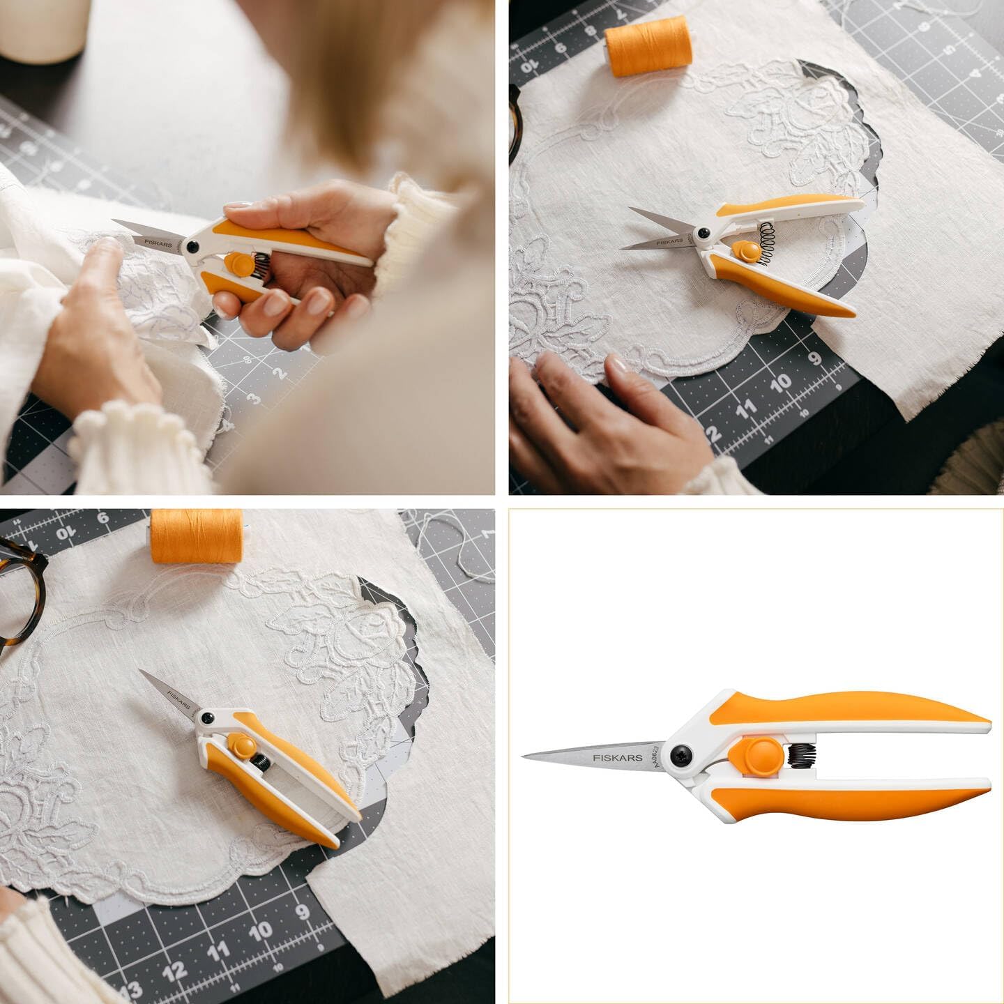 Detalle de Fiskars Forbici Softgrip per Tessuti 15 cm con Micropunta, Easy Action