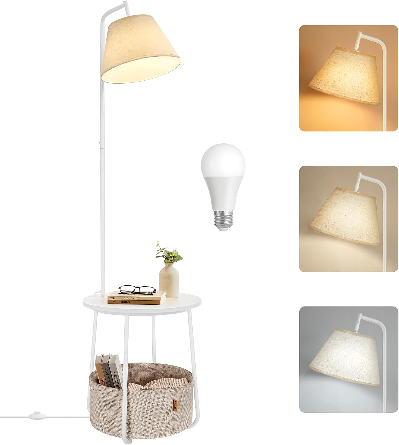 Detalle de VASAGLE Round Side Table ULFL004WC01S