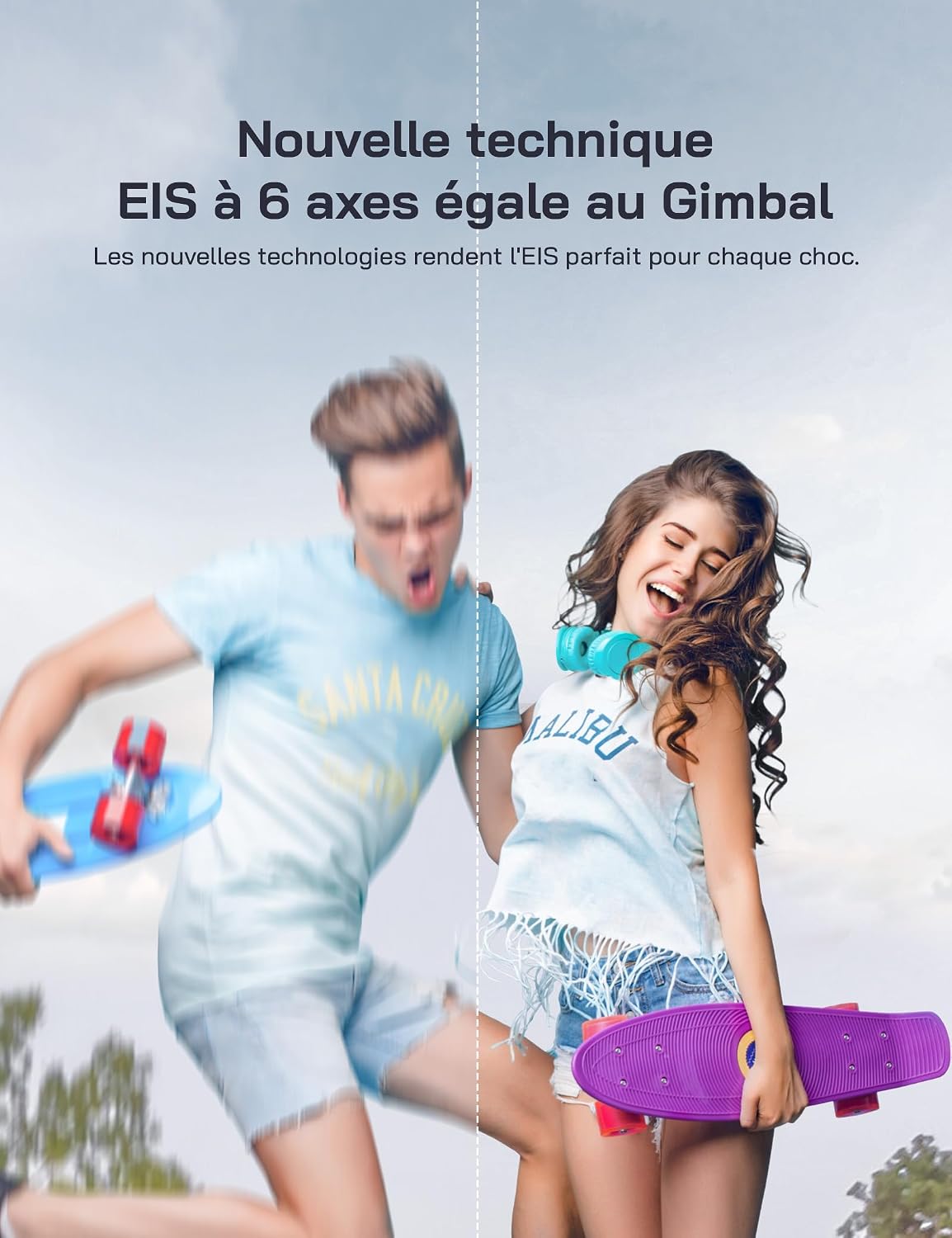 Detalle de WOLFANG 4K 60FPS GA400 – Caméra sport étanche 20 MP WiFi, grand angle 170° avec EIS