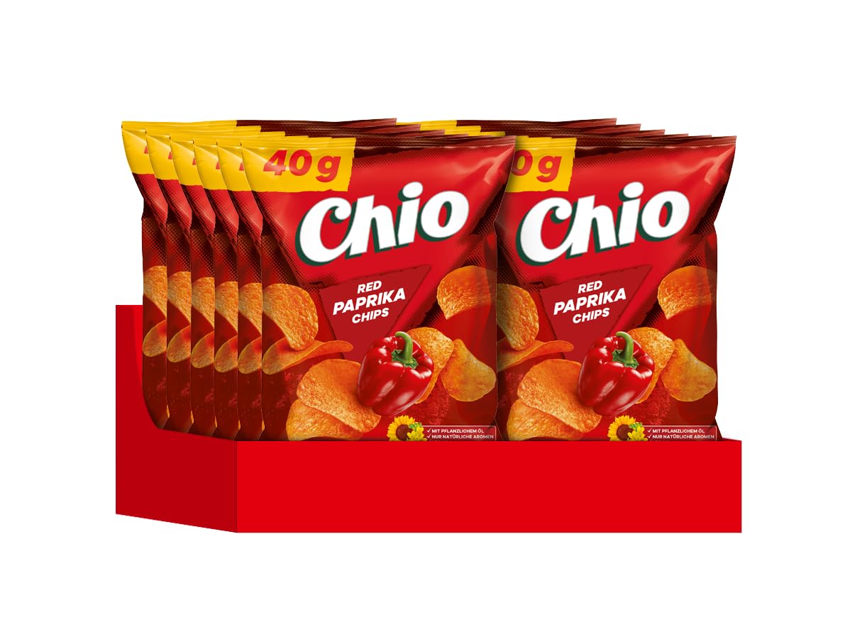 Detalle de Chio Chips Red Paprika 12x40 g – knusprige, glutenfreie Paprika-Chips