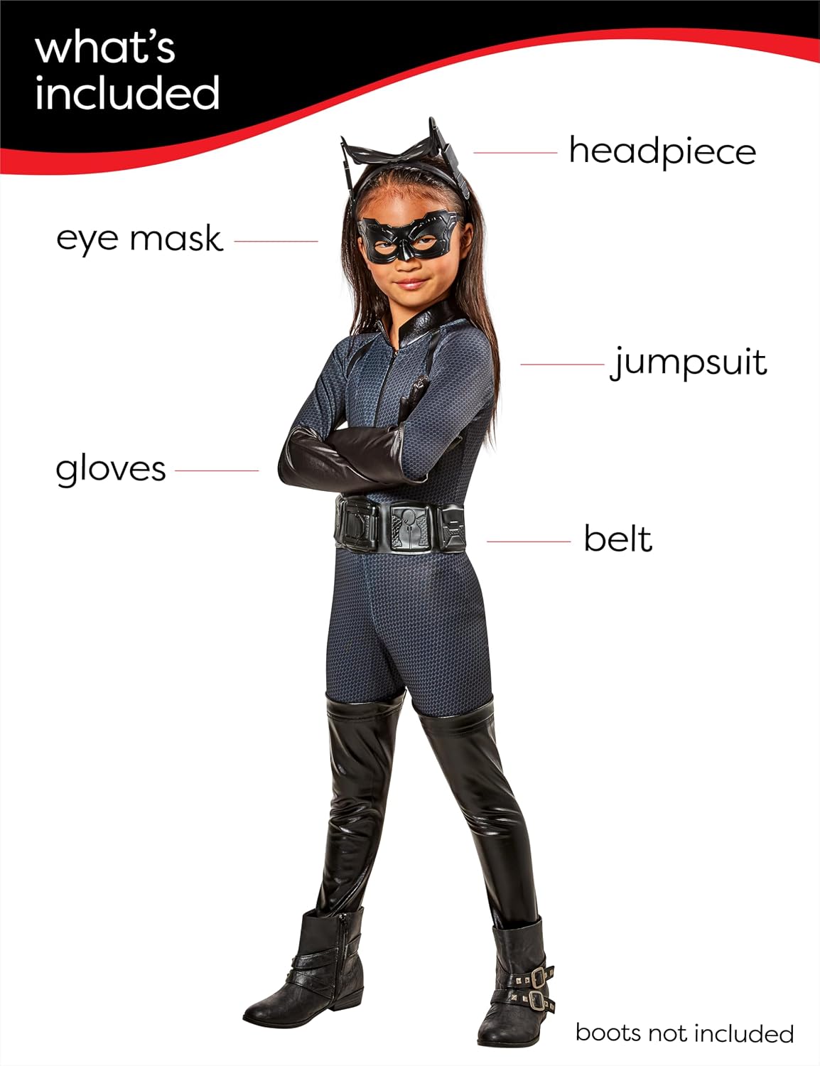 Detalle 2 de Rubies DC Catwoman Costume for Kids, Small (4–6), Officially Licensed