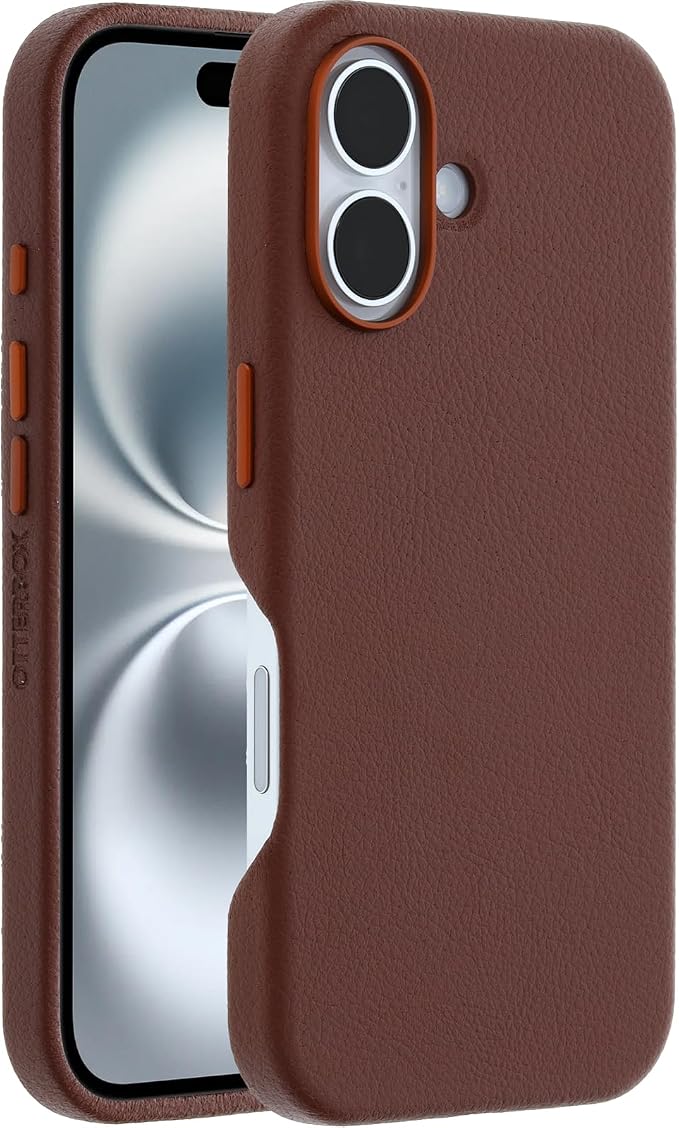 Detalle de Otterbox Symmetry Leather MagSafe iPhone 16 💼 Protección Resistente