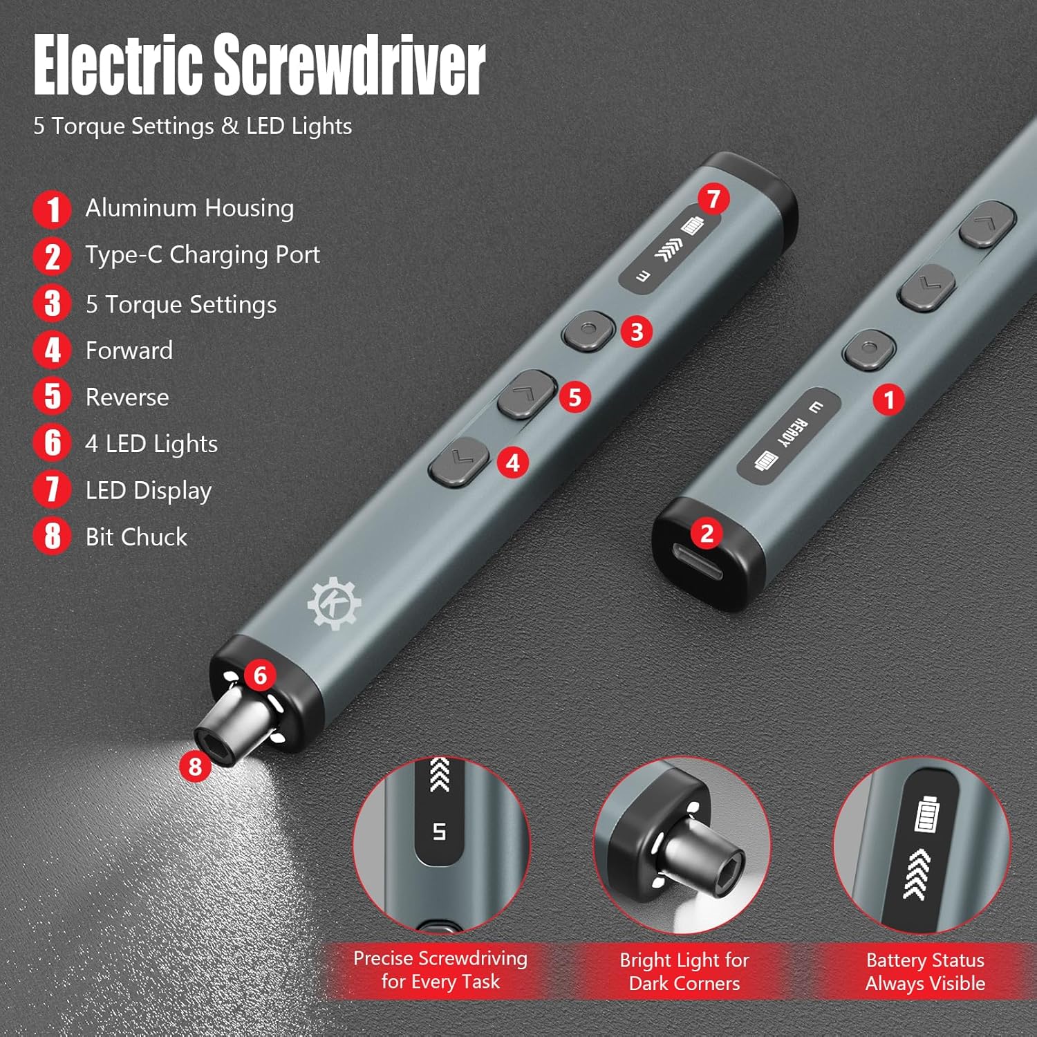Detalle de Koeutoze Mini electric screwdriver set 78-in-1