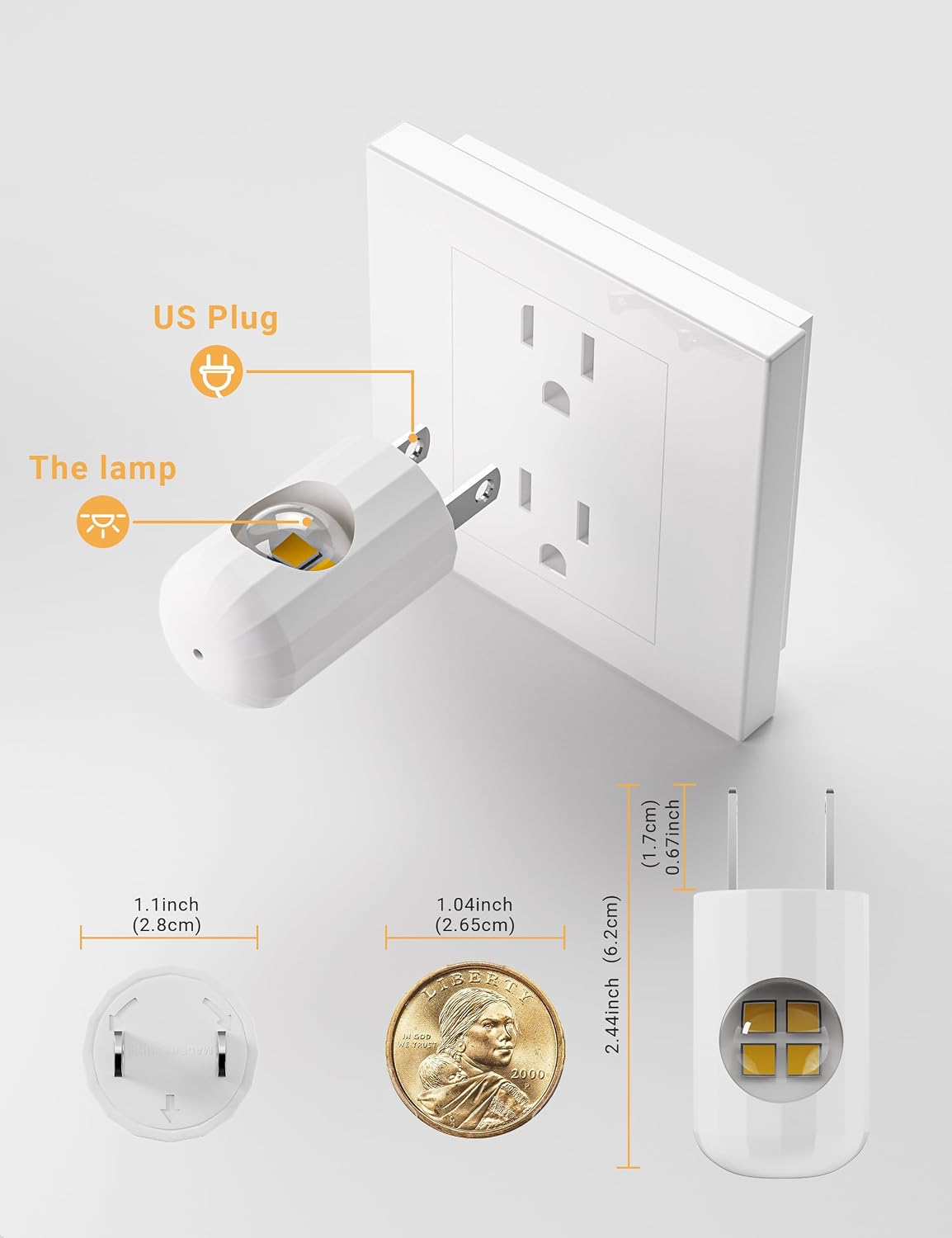 Detalle 2 de SETEN Plug-In Night Lights, 6-Pack