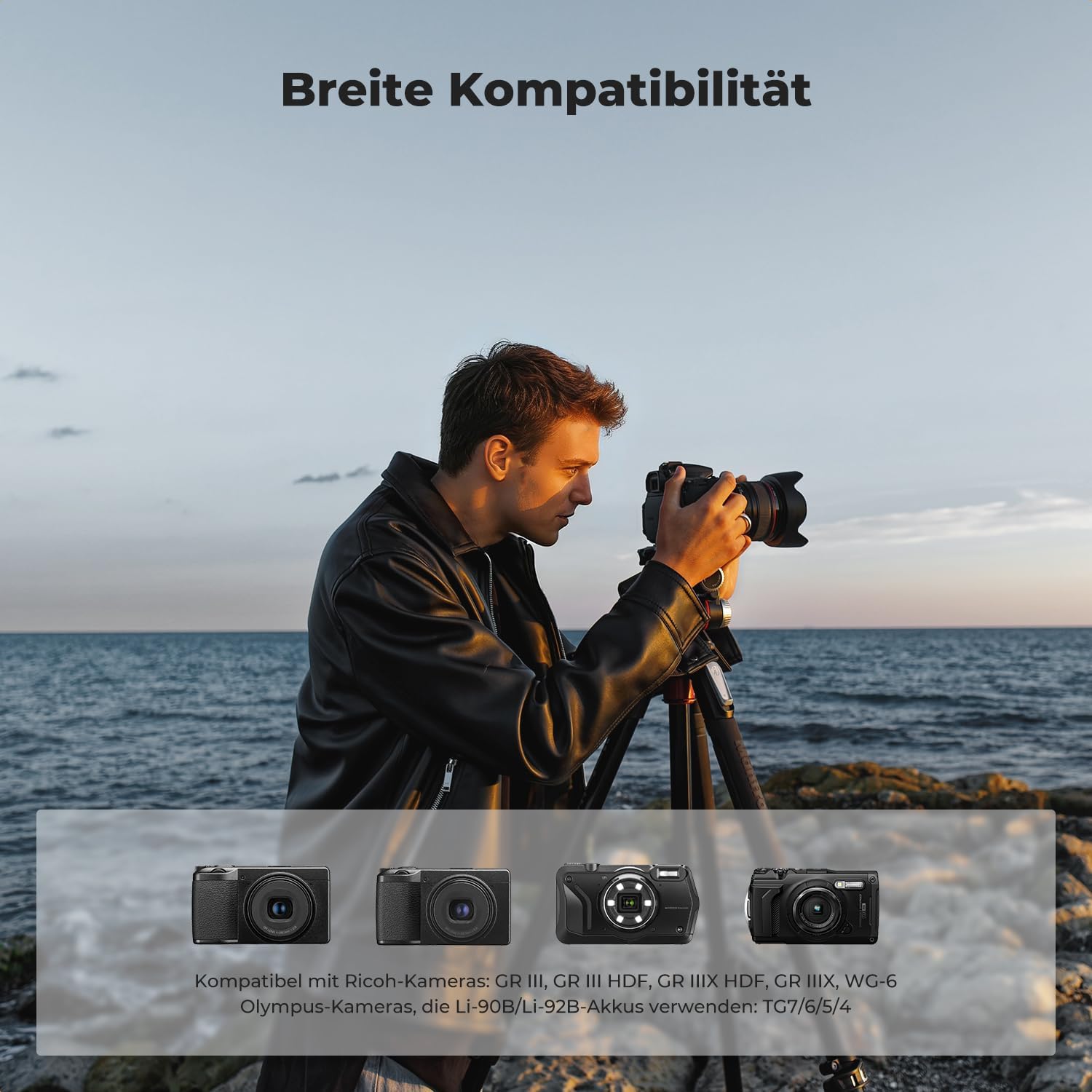 Thumbnail 1 de K&F CONCEPT 2er-Pack Ricoh DB-110 Akku (1100 mAh) mit Dual-Slot-Ladegerät und LCD