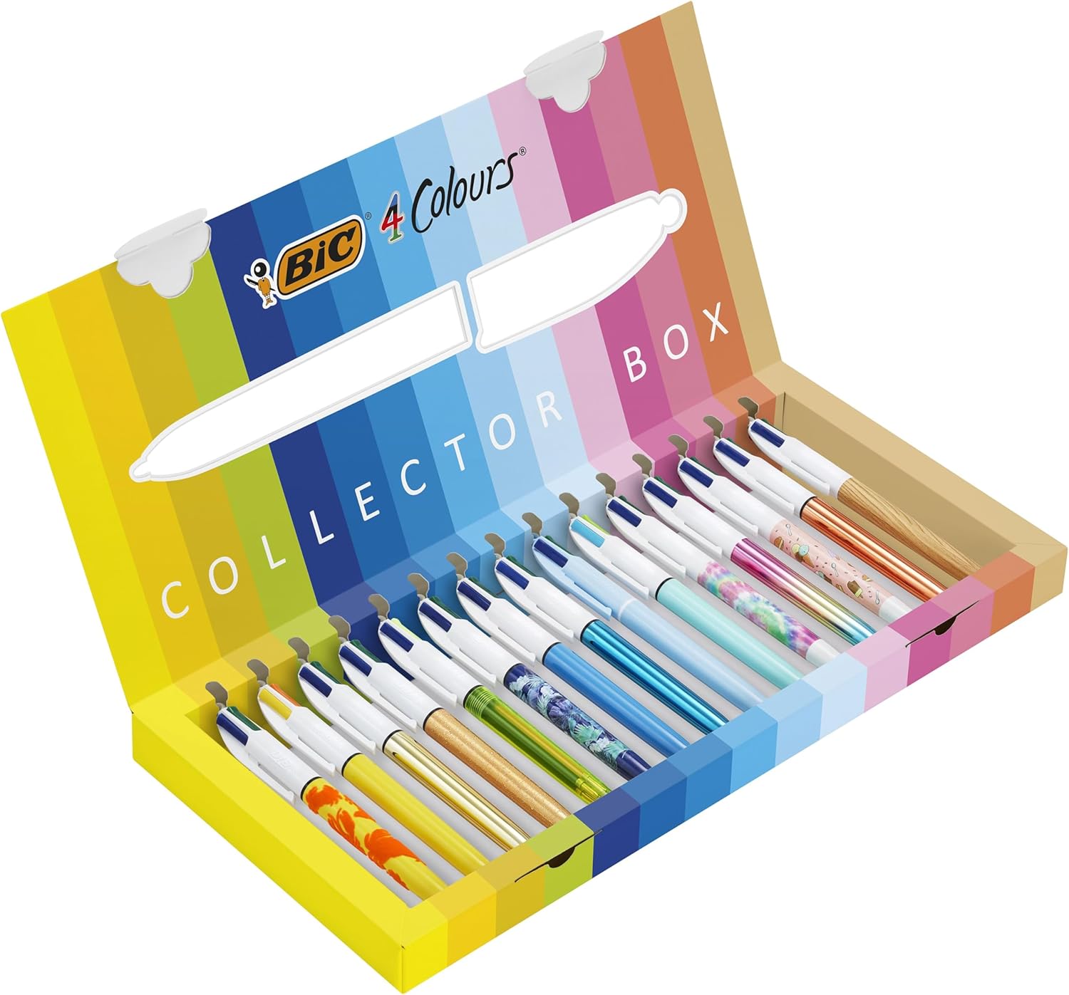 Detalle de BIC 4 Colours Special Collection 15-pack ballpoint pens (medium 1.0 mm & wide 1.6 mm tips) – assorted ink colours