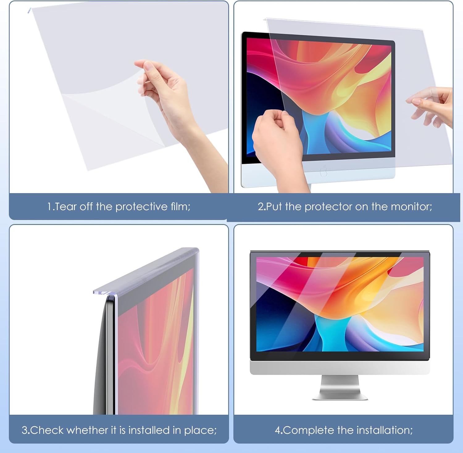 Thumbnail 5 de Blue Light Blocking Screen Protector Panel (32-33 inch) for Computer Monitors and TVs