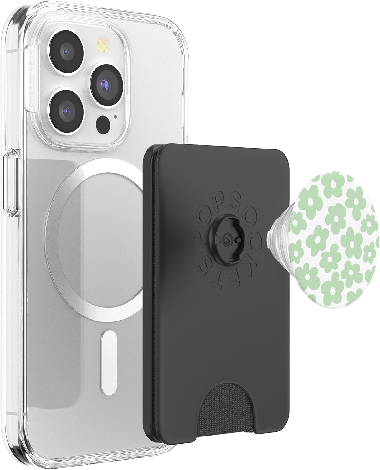Detalle de Fleurs Vertes Marguerites PopWallet MagSafe