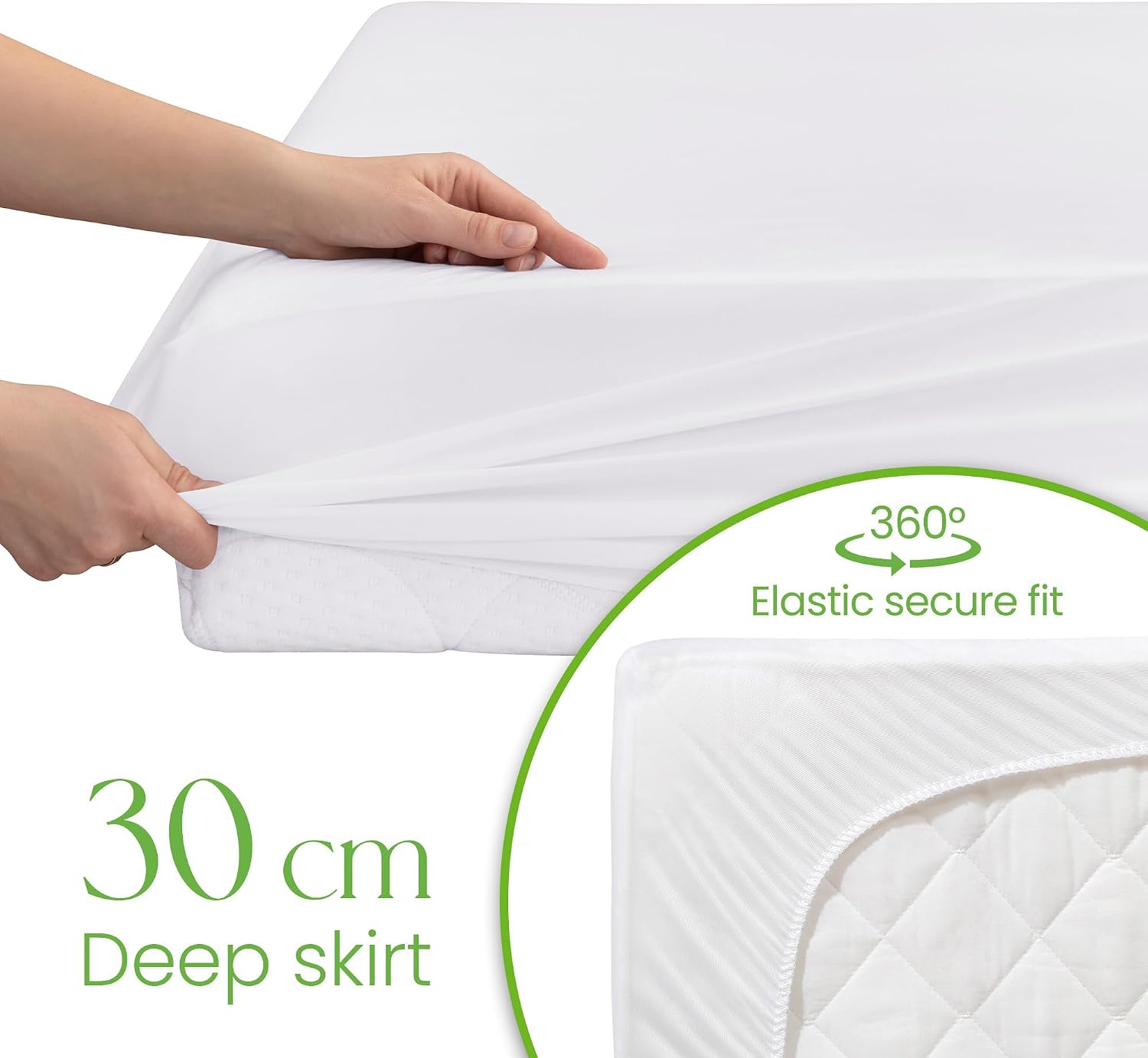 Thumbnail 6 de 100% Bamboo Waterproof Mattress Protector King Size 150 x 200 cm – Cooling, Breathable & Silent