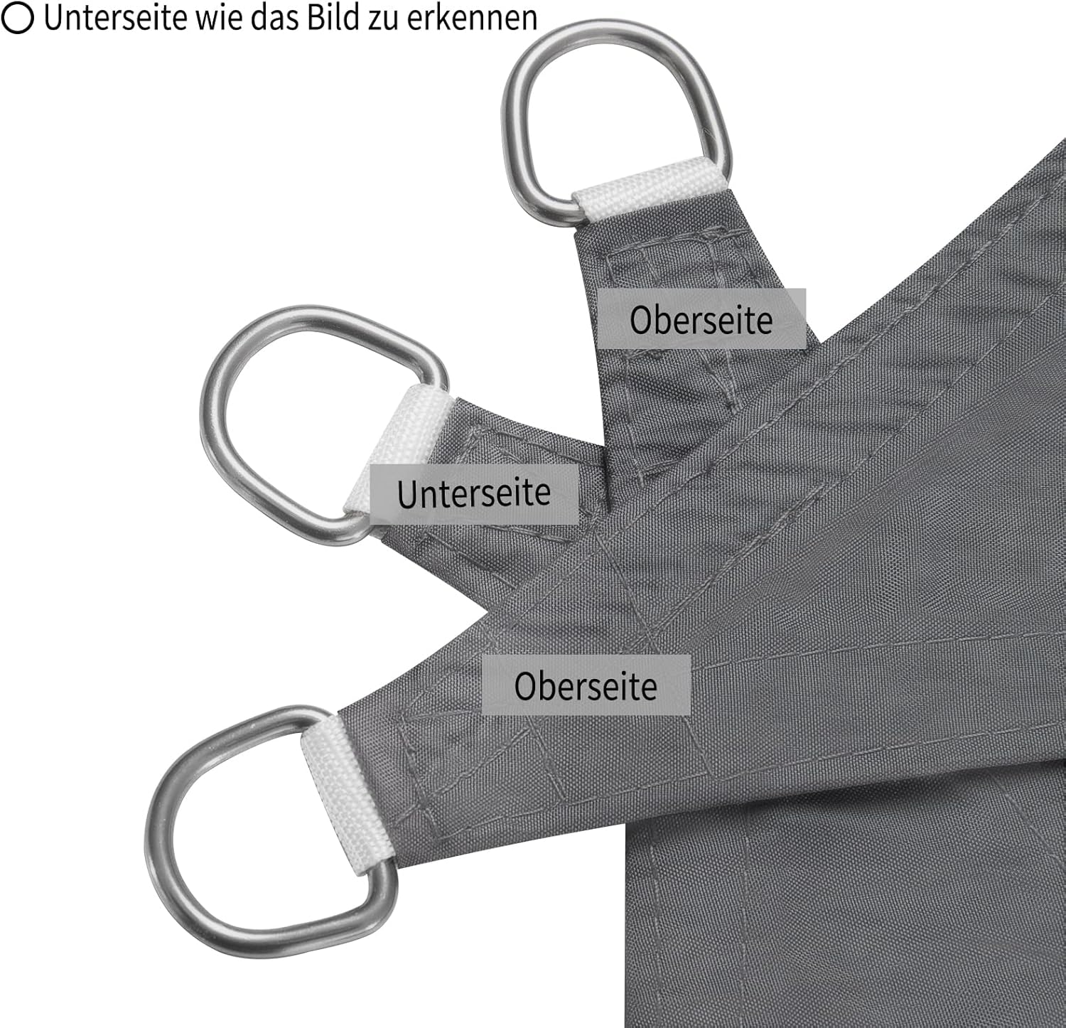 Detalle 2 de WOLTU Vela Ombreggiante 2x3m in PES 160 g/m² con rivestimento PU – Protezione solare e pioggia per giardino