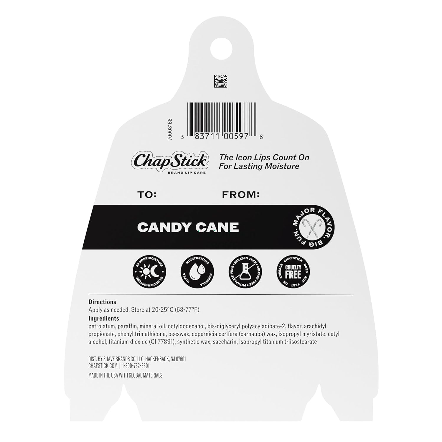 Detalle 2 de ChapStick Candy Cane Lip Balm, 4-Pack, 0.15 oz Peppermint Holiday Set