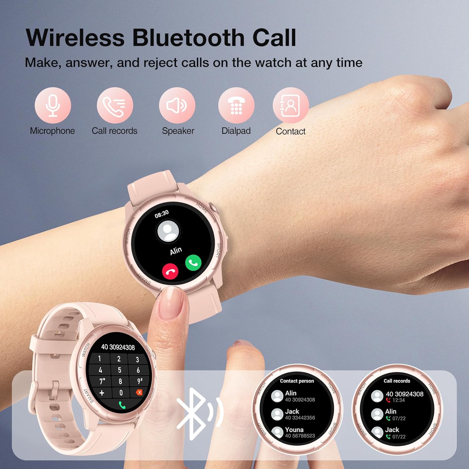 Thumbnail 1 de Gerpeng Women’s Smartwatch with Bluetooth Calls (1.32-inch) – 110+ Sports Modes, Heart Rate/SpO2/Sleep