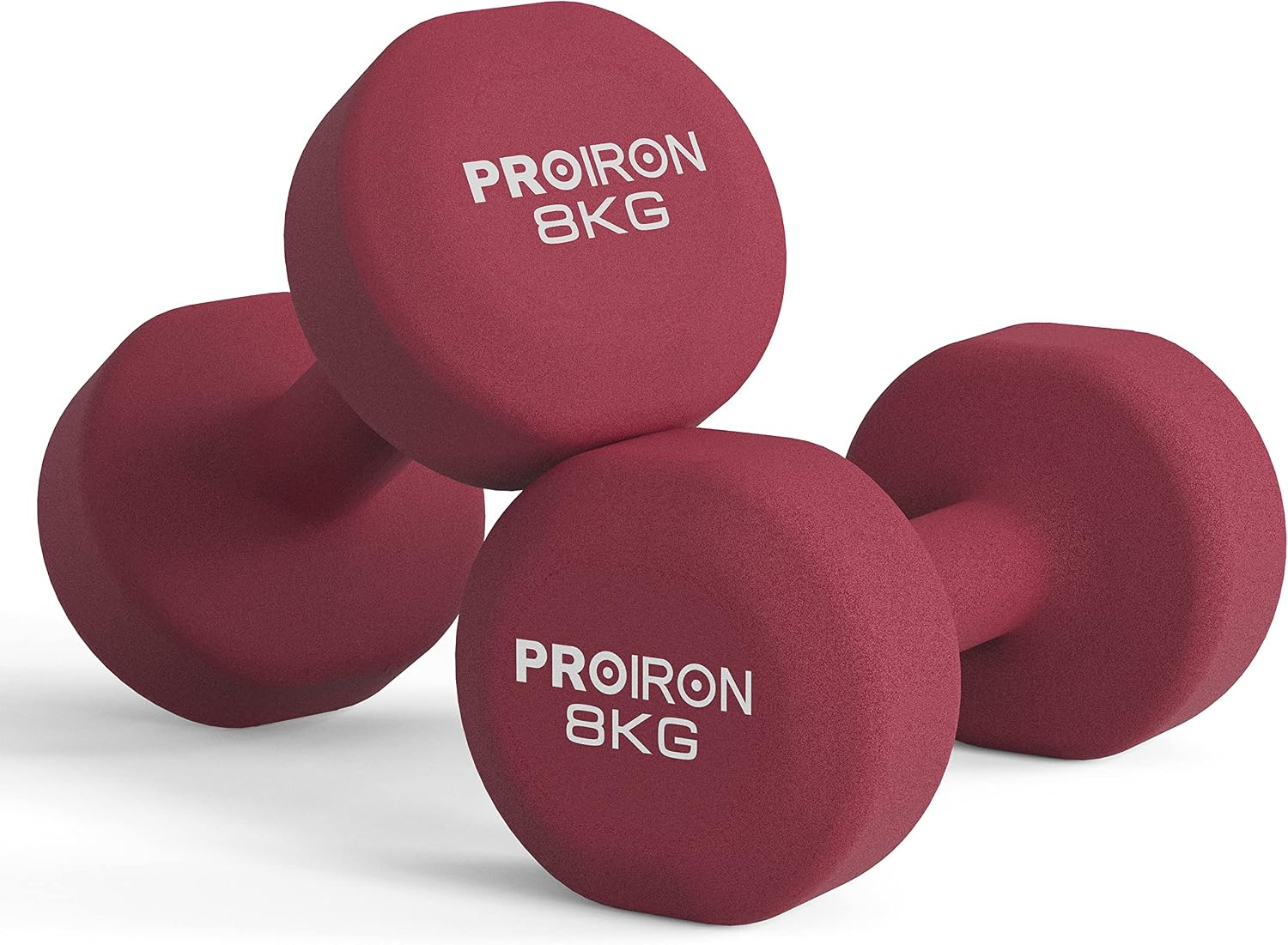 Detalle de PROIRON Anti-Slip Neoprene Dumbbell Pair 1kg–10kg with Stand