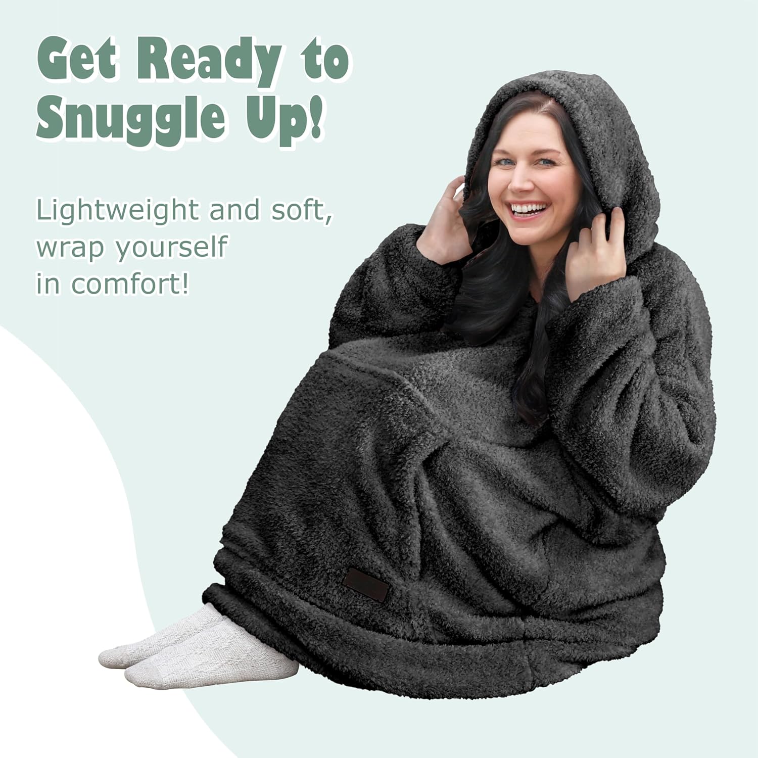 Thumbnail 6 de Catalonia Classy warme tragbare Decke mit Kapuze – oversized Sherpa Hoodie Decke