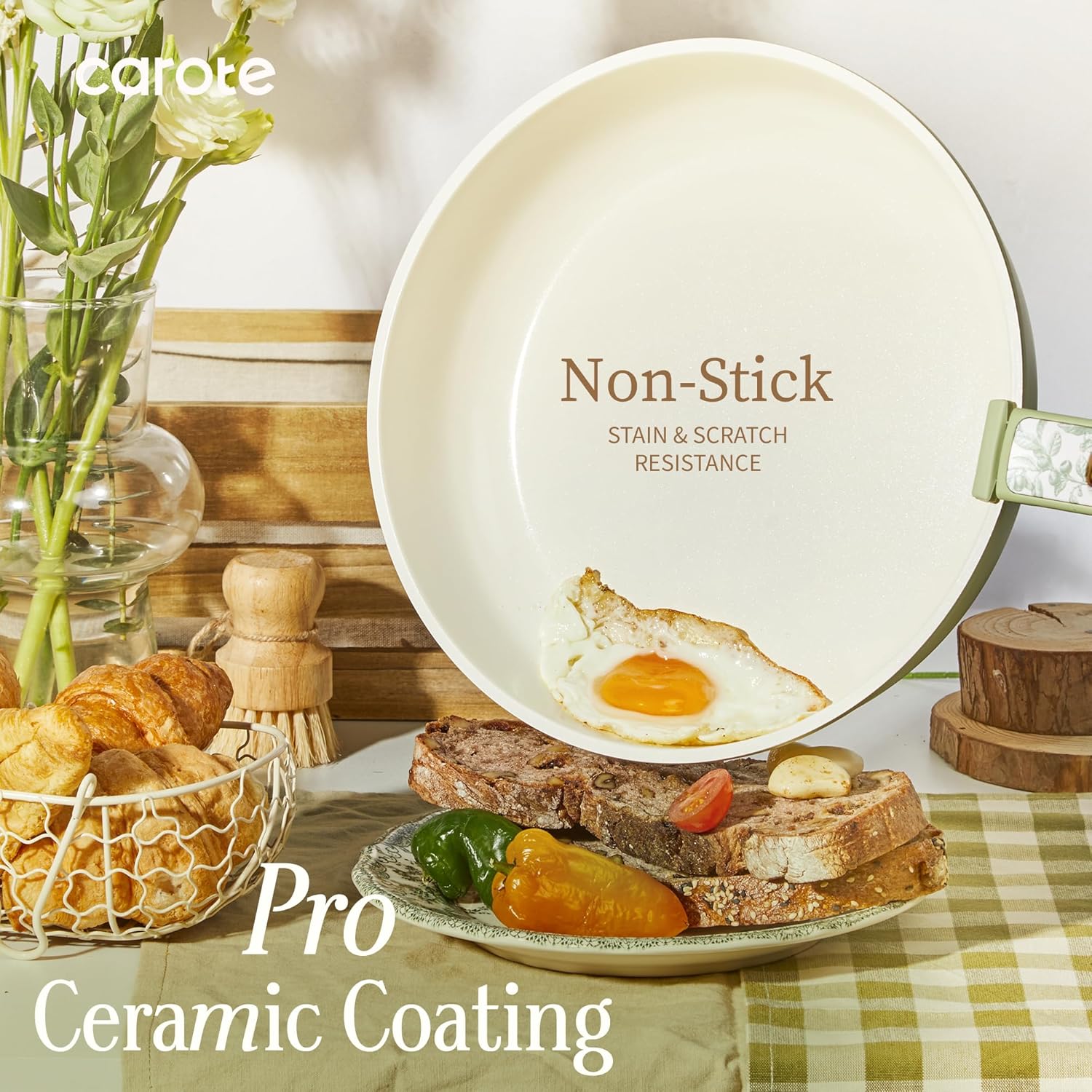 Thumbnail 2 de CAROTE 25-Piece Ceramic Cookware Set with Detachable Handles (PFAS Free, Nonstick)