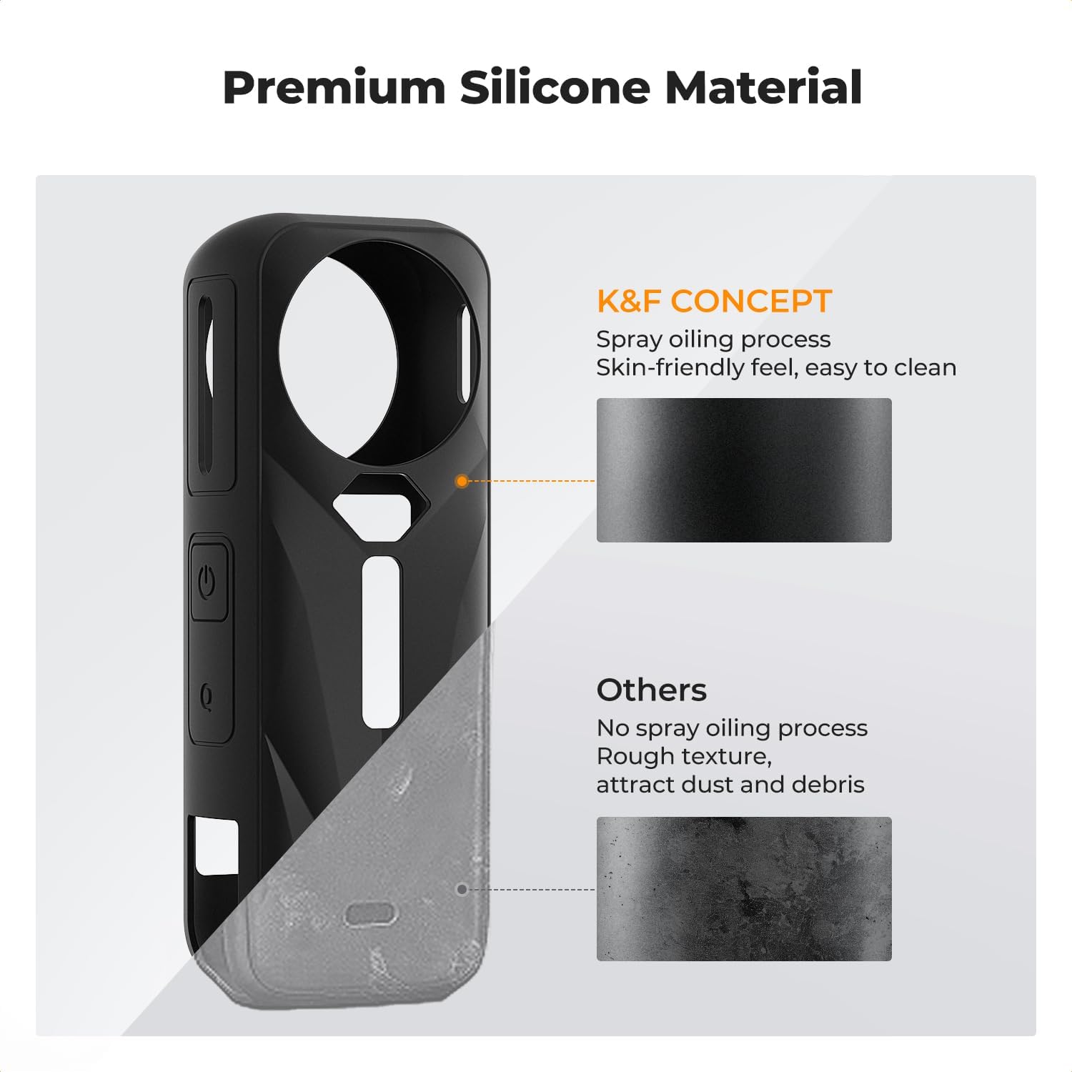 Thumbnail 4 de K&F CONCEPT Protective Case for Insta360 X5 – Soft Silicone Full-Body Case with Lens Cap