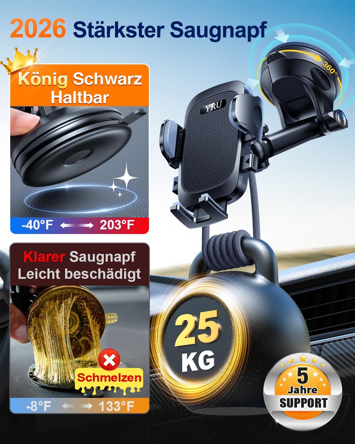 Detalle 1 de 2026 Militär-Klasse Handyhalterung 25 kg