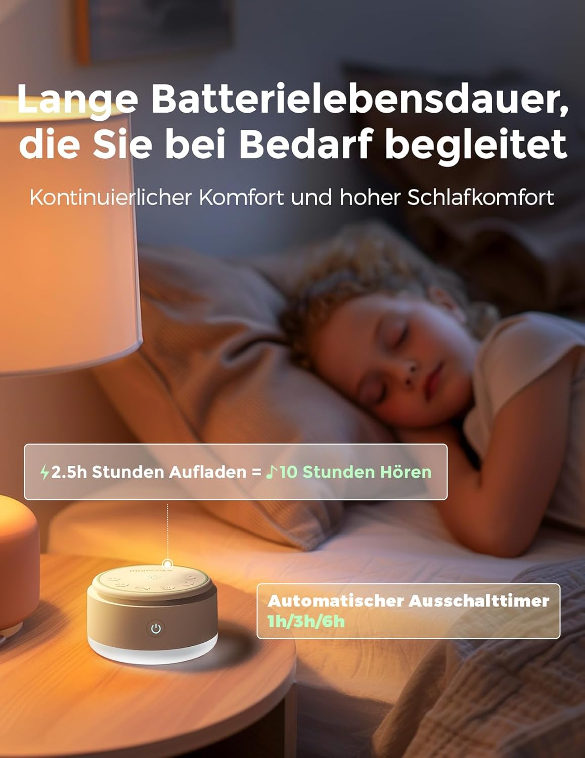 Detalle de Momcozy Sound Machine für Babys – 20 beruhigende Klänge & Touch-Licht mit Schlaf-Timer und Speicher