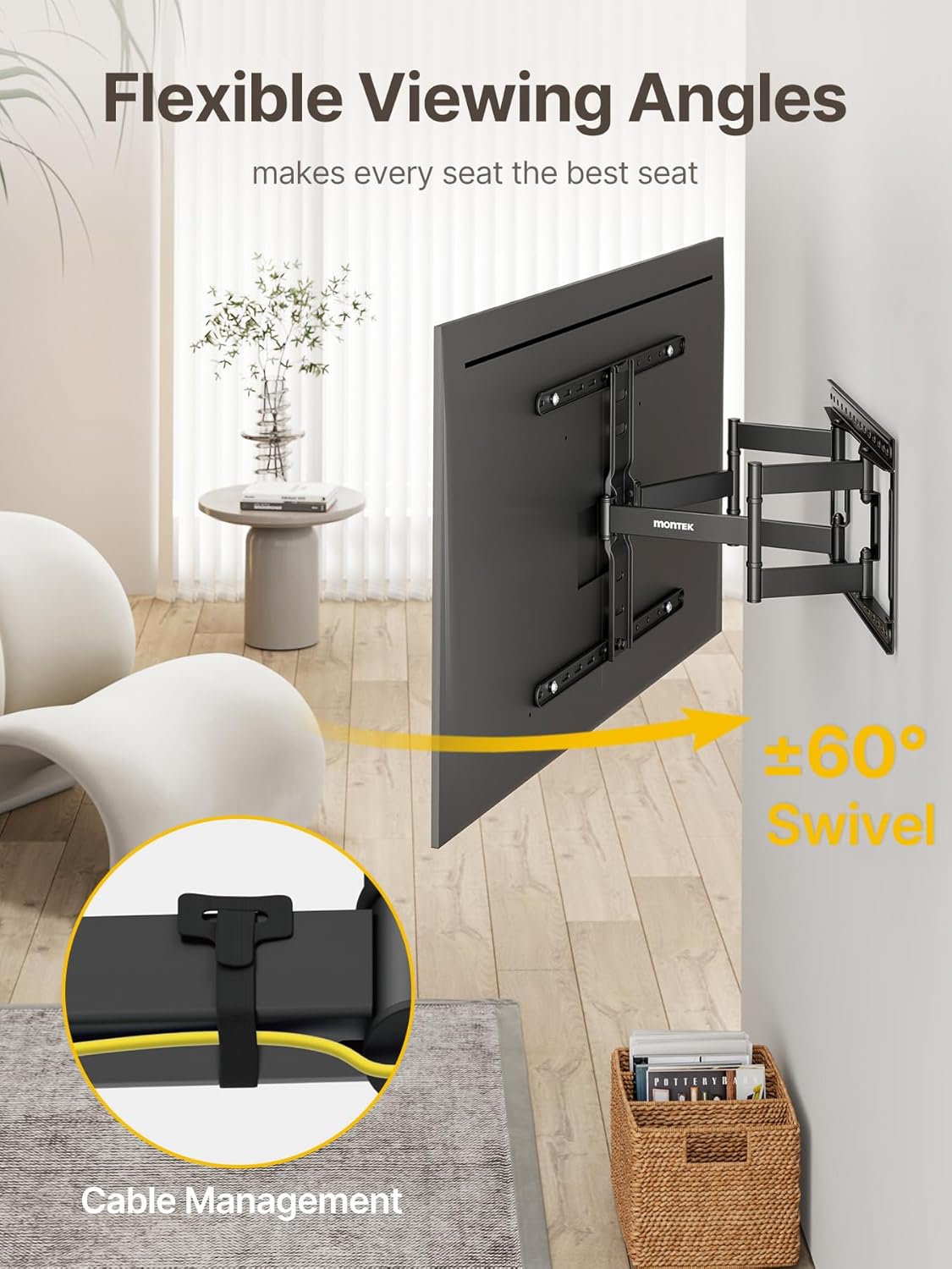 Thumbnail 5 de monTEK Ultra Slim TV Wall Mount for 43–90" 1.1" profile