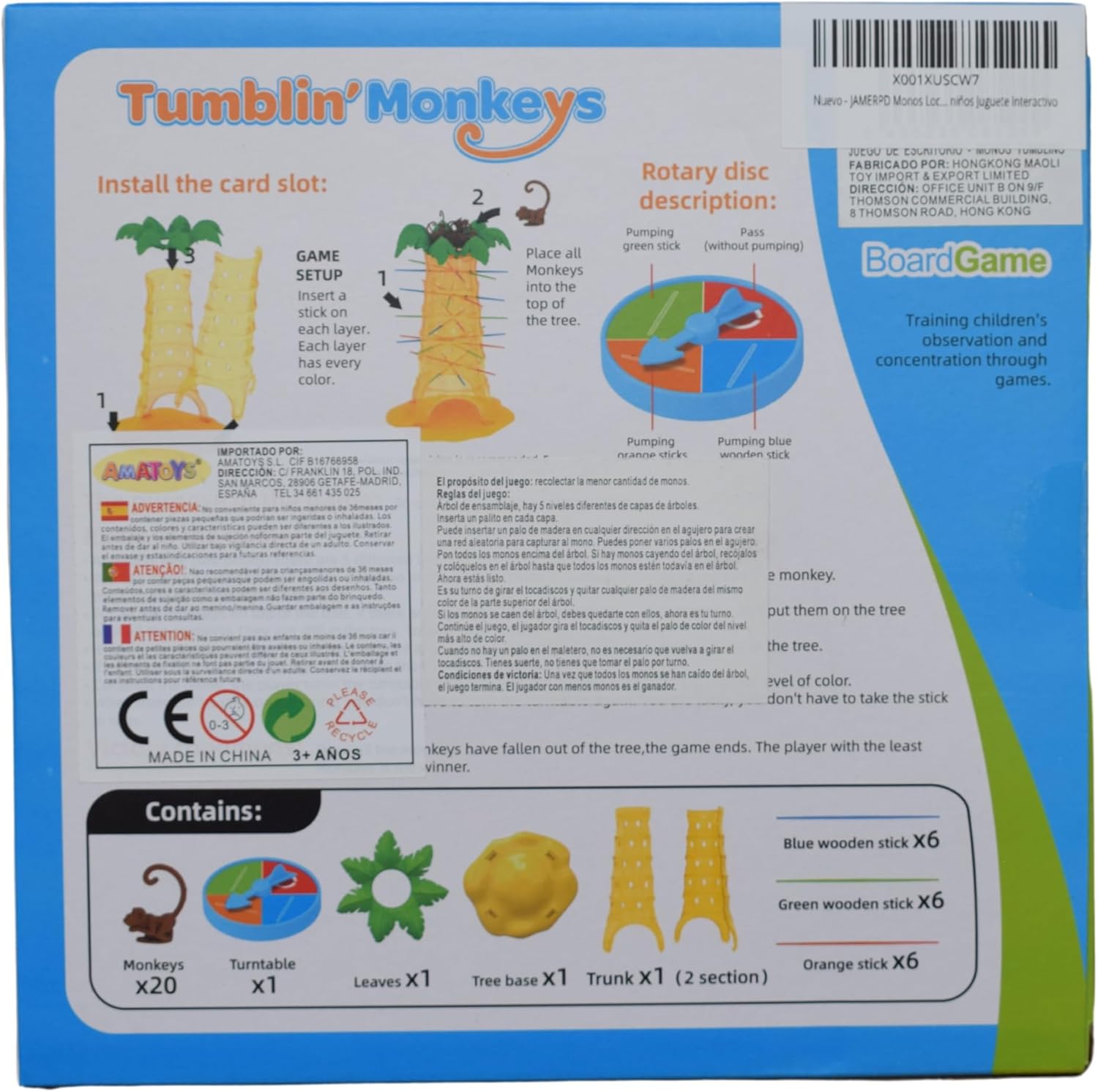 Thumbnail 4 de JAMERPD Scimmie Pazzo – Gioco da tavolo per bambini 3+ (2-4 giocatori), Tumblin' Scimmie di JAMERPD