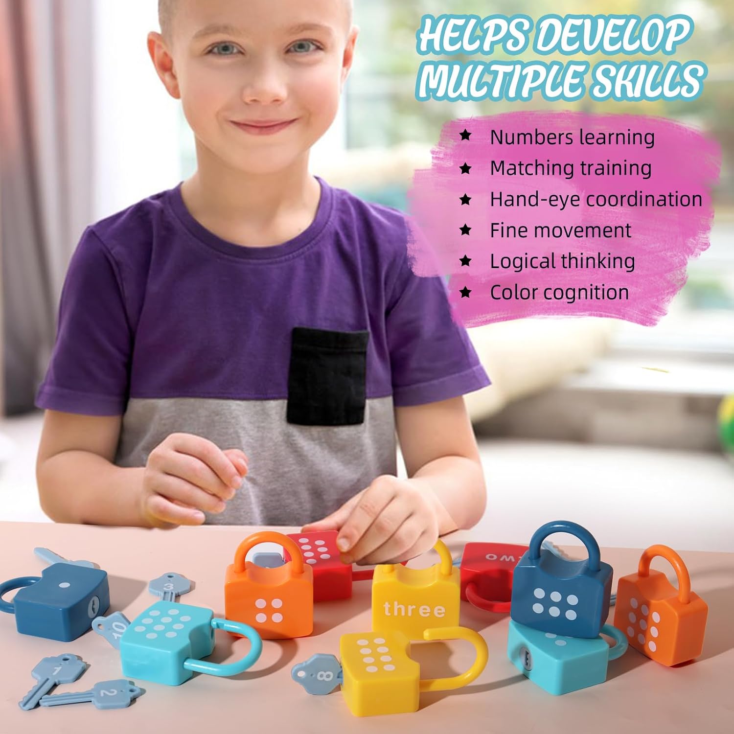 Thumbnail 4 de Dinhon Kids Learning Locks Ages 3-5