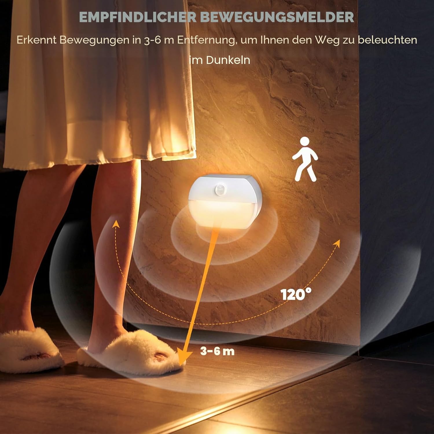 Detalle 2 de Sununiny LED Nachtlicht mit 3 m Sensor