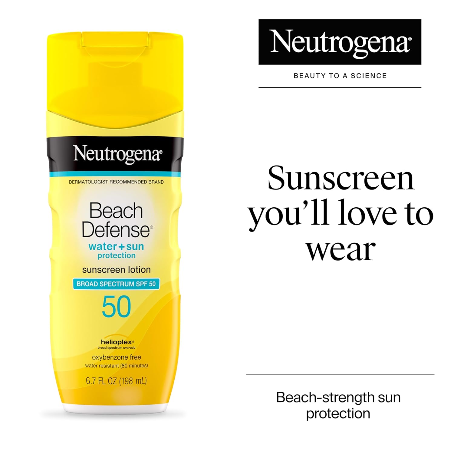 Thumbnail 1 de Neutrogena Beach Defense SPF 50 Face & Body Sunscreen Lotion, 6.7 fl oz