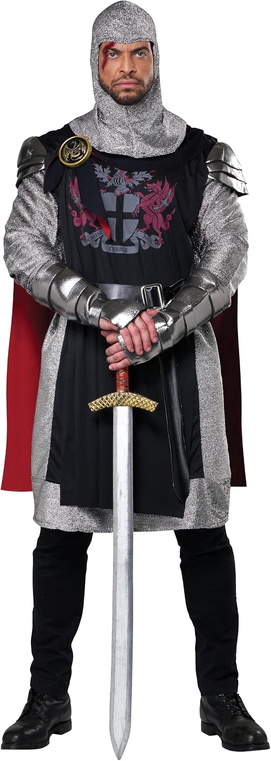 Detalle de California Costumes 1370 Men's Medieval Knight Costume with Cape and Chain-Mail Panels