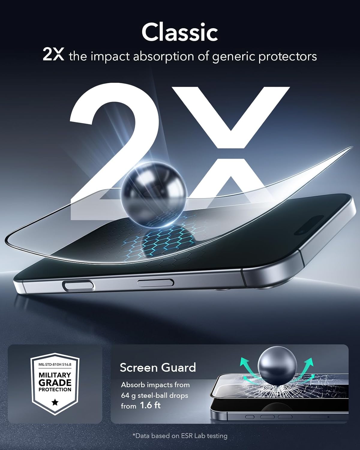 Thumbnail 3 de ESR 3 Pack Tempered Glass Screen Protector for iPhone 17 / iPhone 16 Pro (9H, HD clear, easy installation tool)