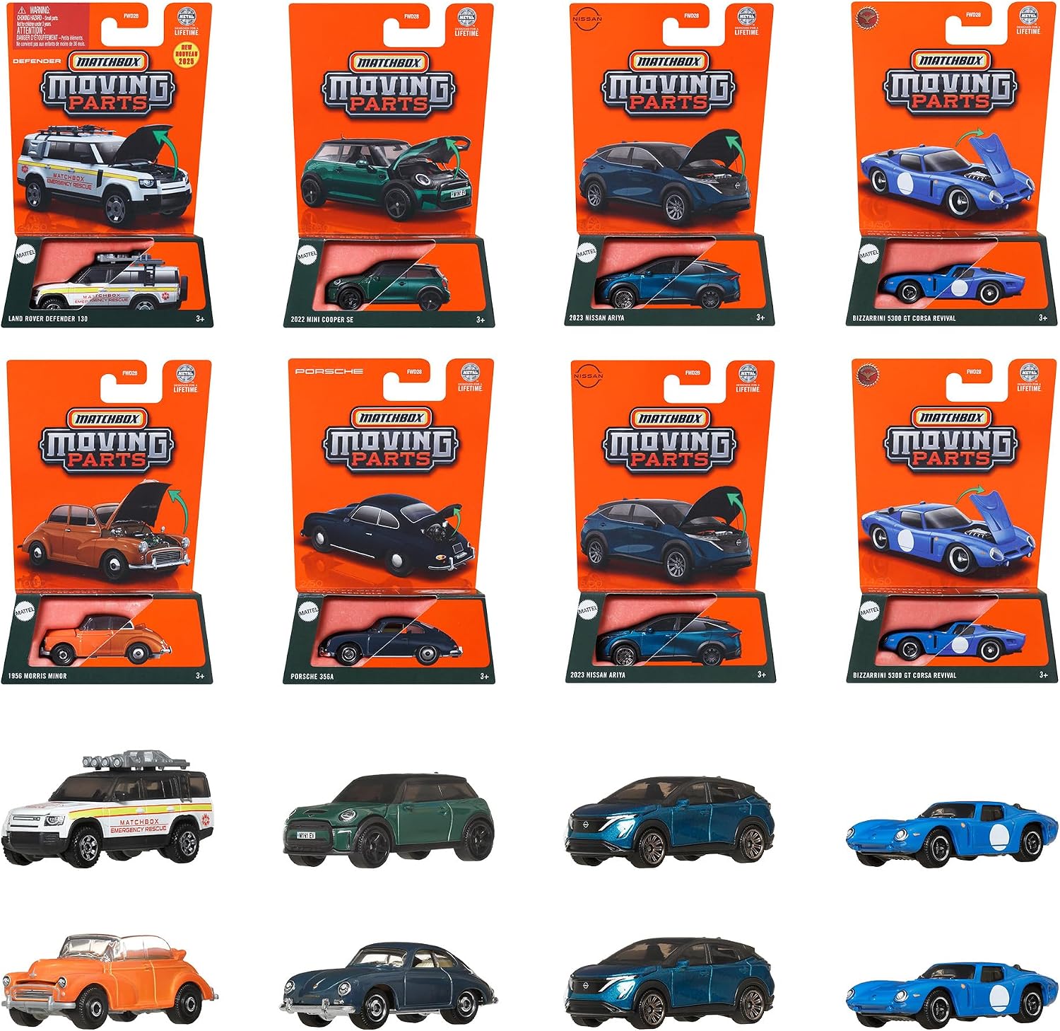 Detalle de Matchbox FWD28-985D ムービングパーツ ミニカー8台セット 1/64・BOX入り