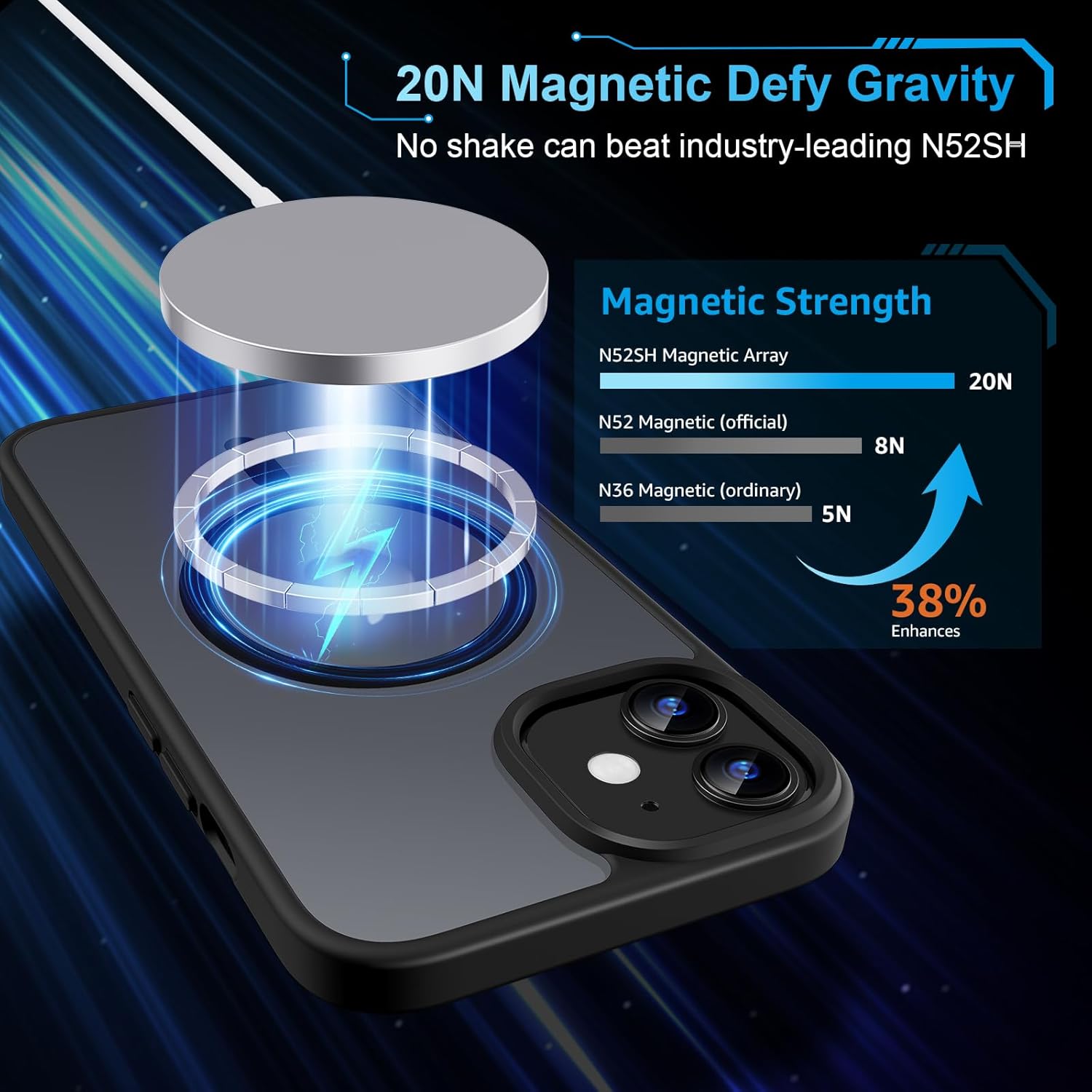 Thumbnail 2 de TQIAHF Magnetic Case for iPhone 11 with MagSafe Compatibility and 2 Tempered Glass Screen Protectors