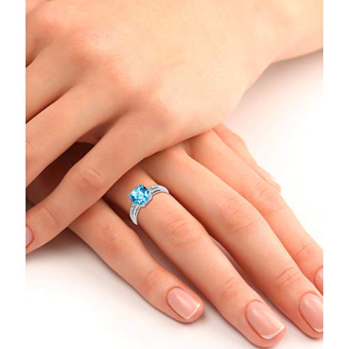 Detalle 2 de Miore Women's Engagement Ring 9 Carat White Gold with Diamonds (0.06 ct)