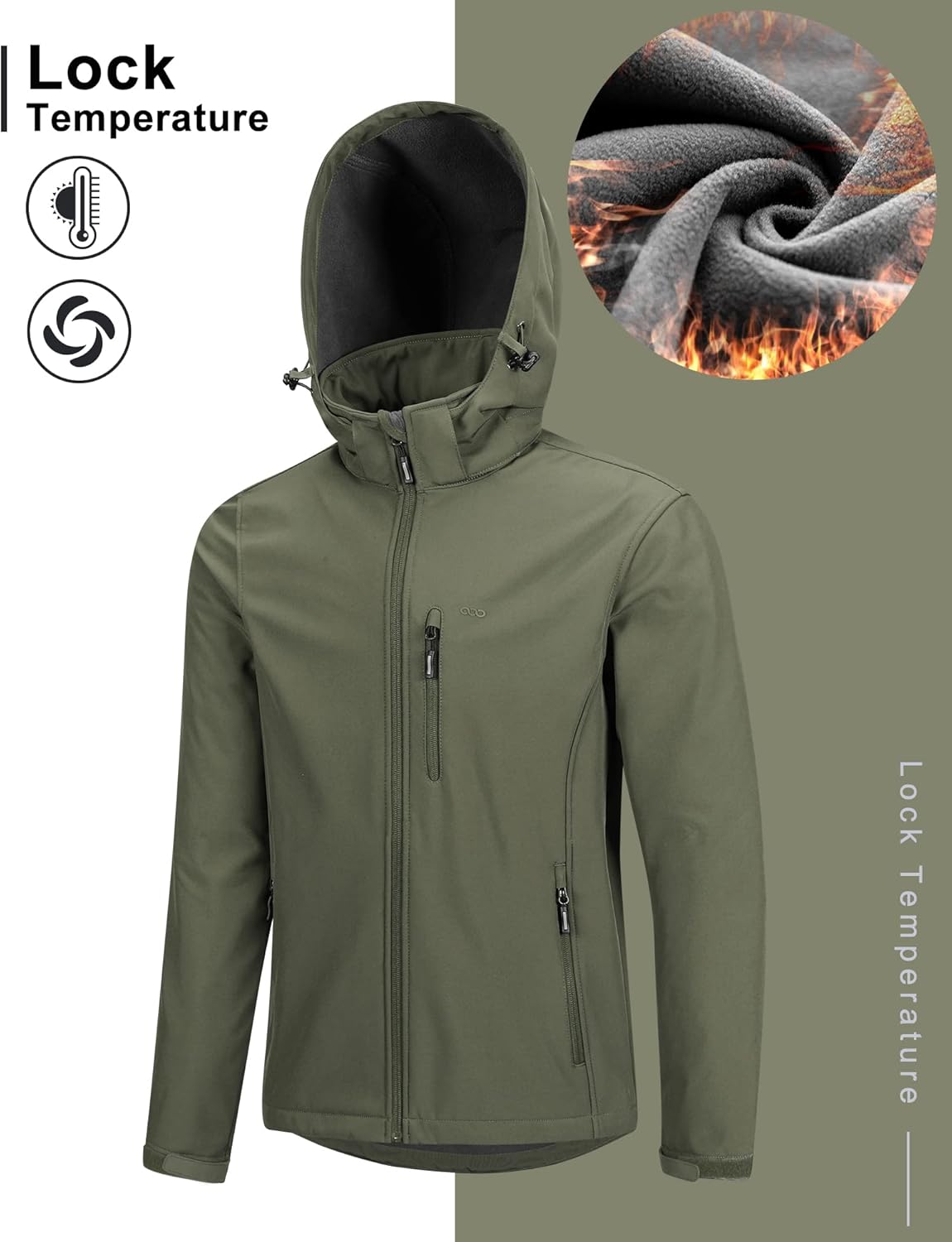 Detalle de 33,000ft Men's Waterproof Softshell Jacket with Fleece Lining and Detachable Hood