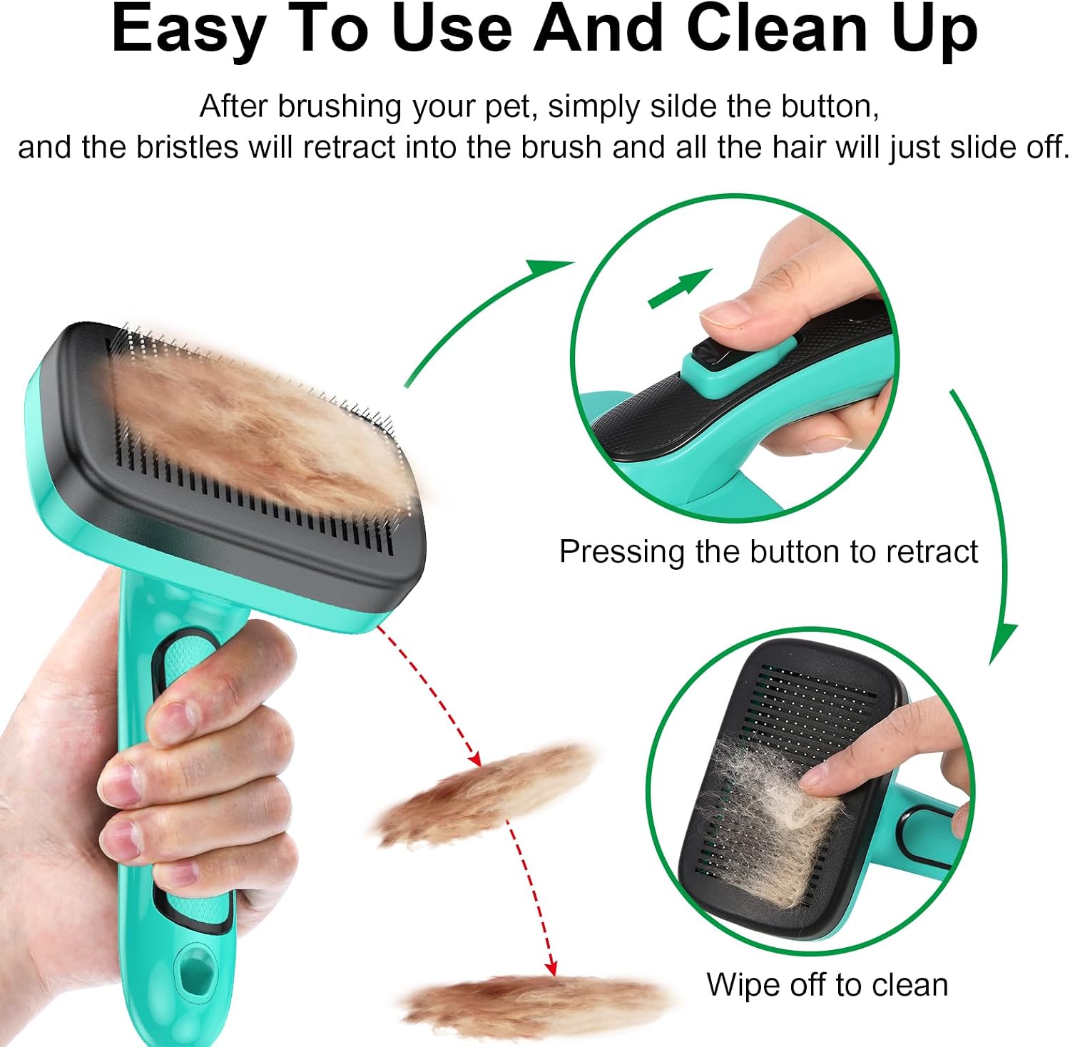 Thumbnail 2 de WOPQAEM Self-Cleaning Slicker Brush 10mm