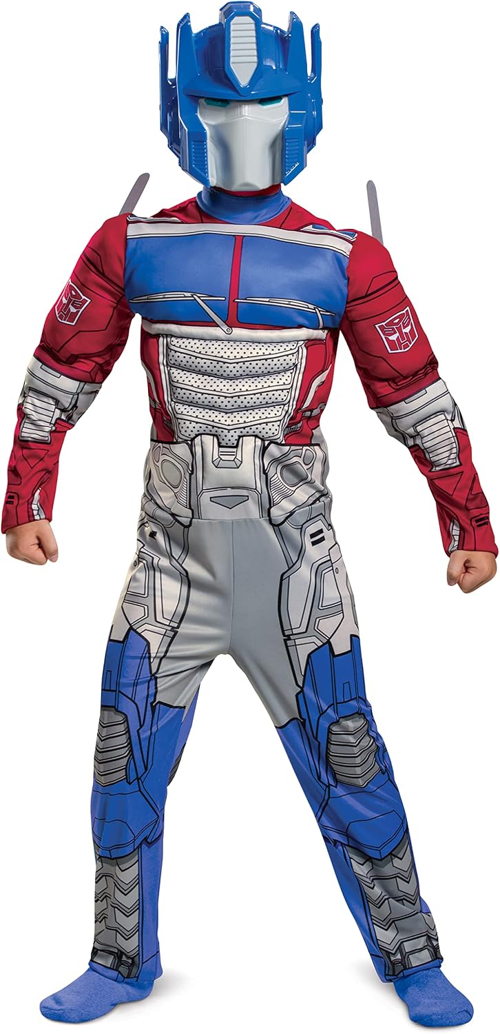 Detalle de Disguise Optimus Prime Muscle Costume for Kids, Padded Jumpsuit and Mask, Medium