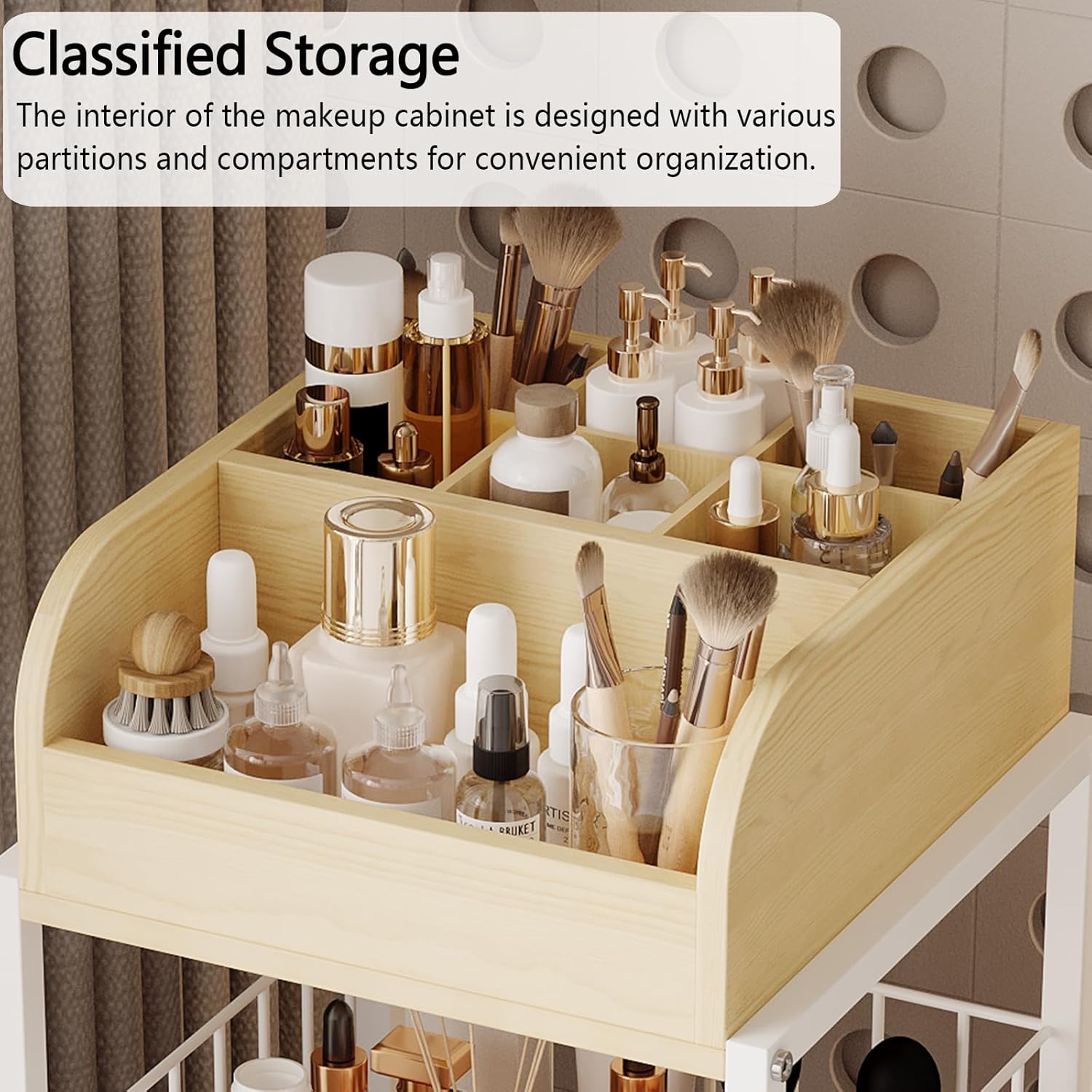 Thumbnail 3 de Makeup Organizer Cart with Drawers: 3-Tier Vanity Storage for Cosmetics, Skincare, and More