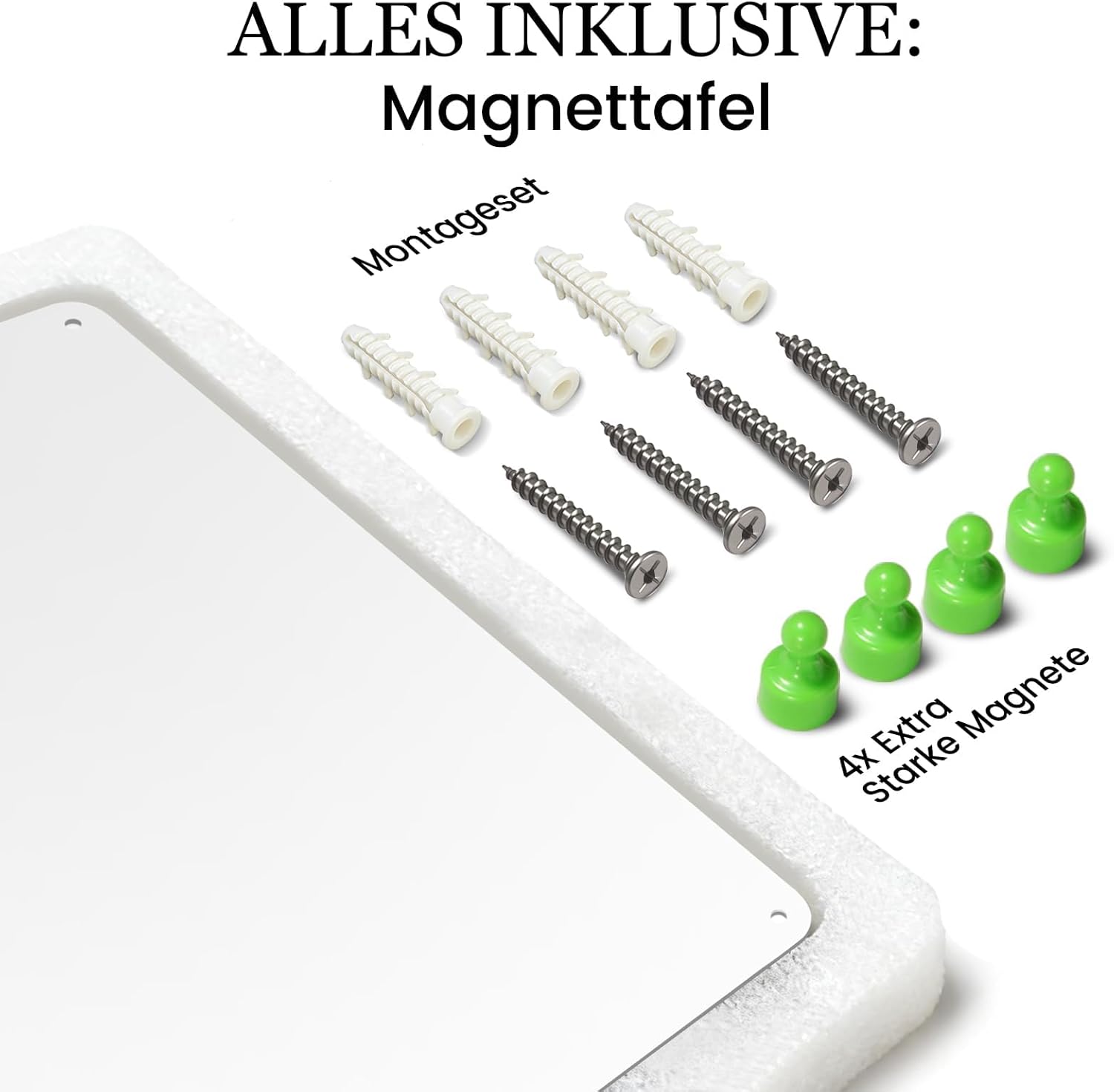 Thumbnail 6 de Qiytecno Magnettafel 40x60 cm – Nur Für Magnete, Weiß, Matt Pulverbeschichtet