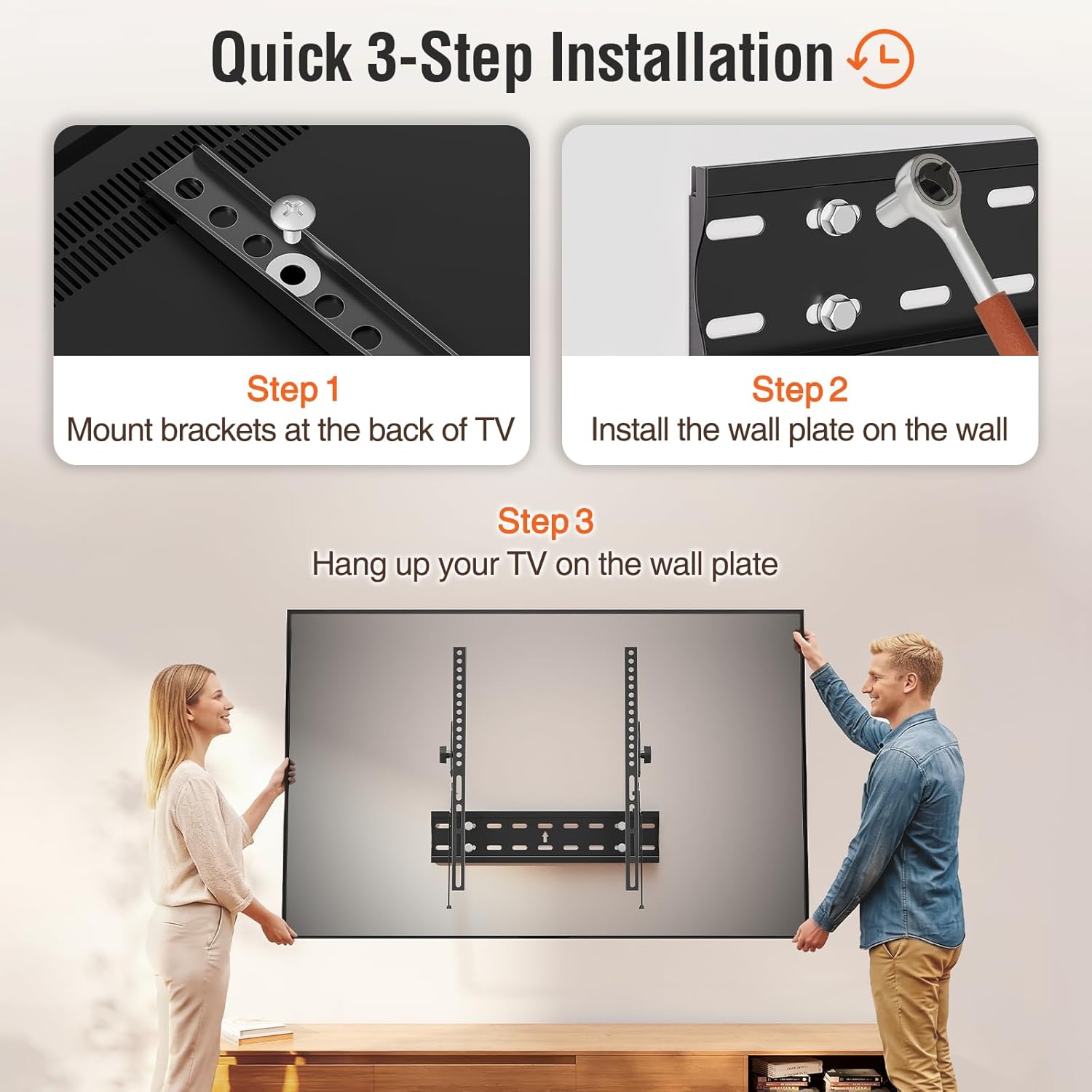 Thumbnail 5 de ELIVED EV007 Tilt TV Wall Bracket 60-inch, 45kg capacity