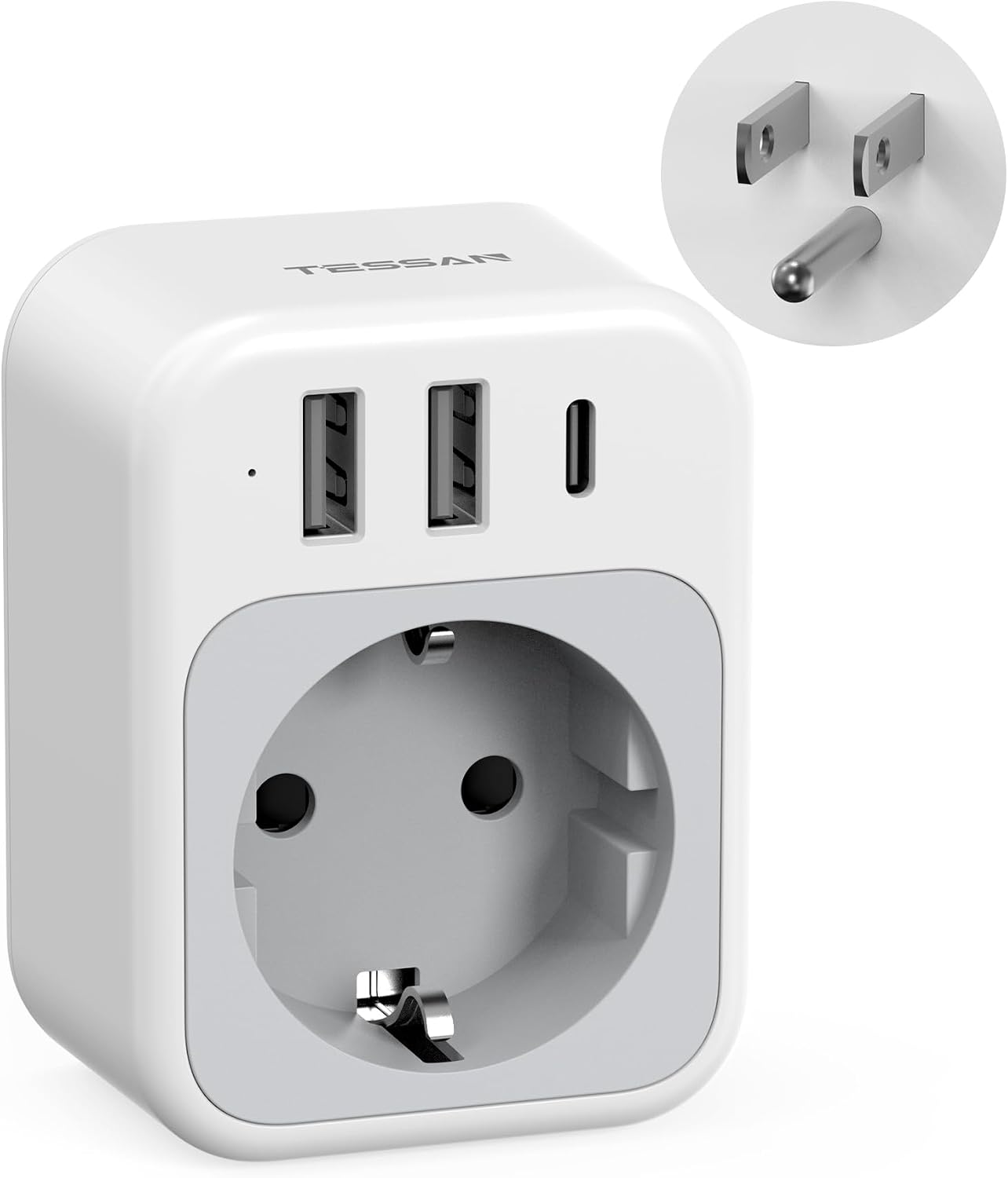 Detalle de TESSAN USA Adapter 1875W Reiseadapter đ