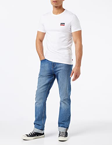 Detalle de Levi's 2-Pack Crewneck Graphic Tee Uomo Multicolore (Sportswear White/Mineral Black) M
