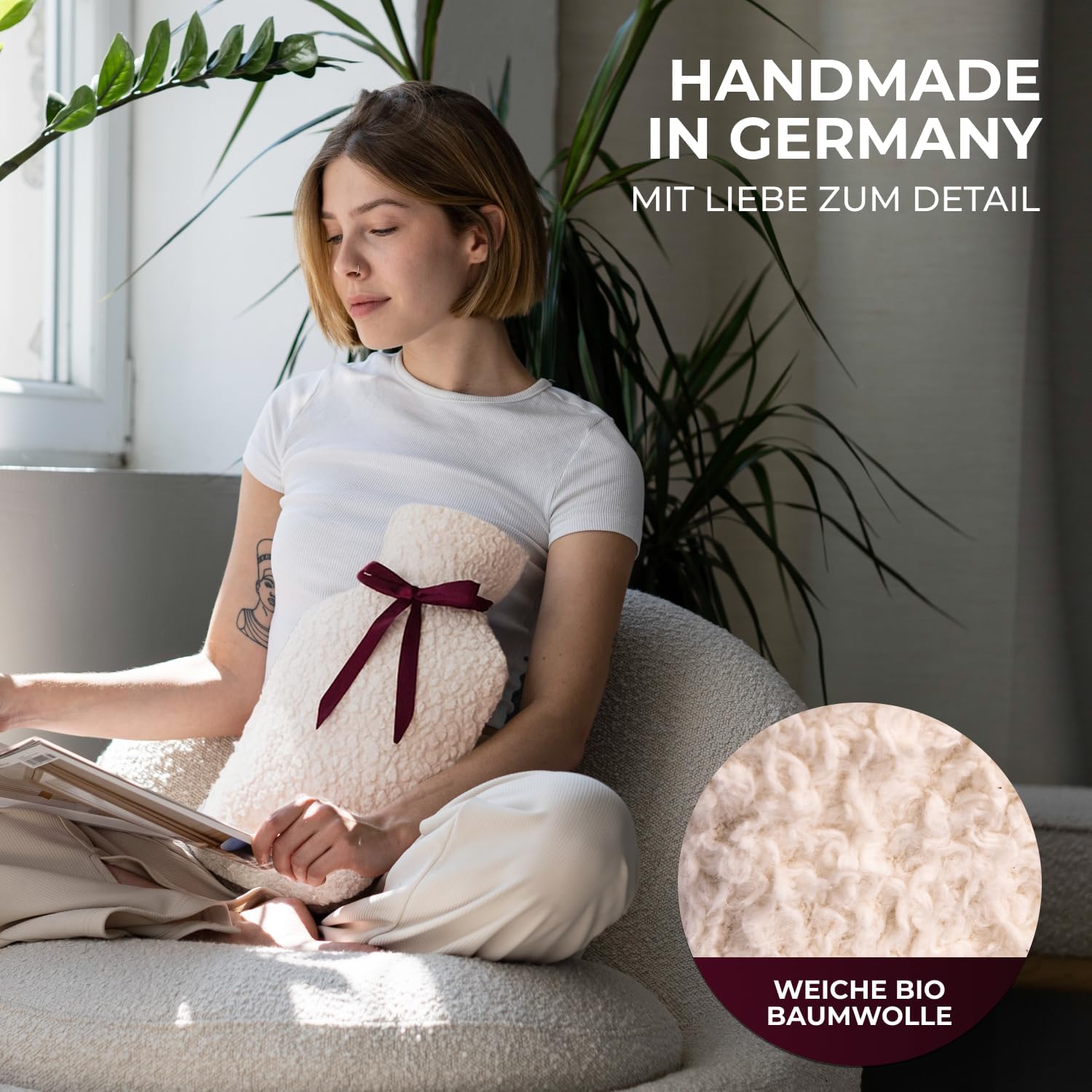 Detalle 2 de easy and green® Kuschel Wärmflasche 2 L Wärmflasche