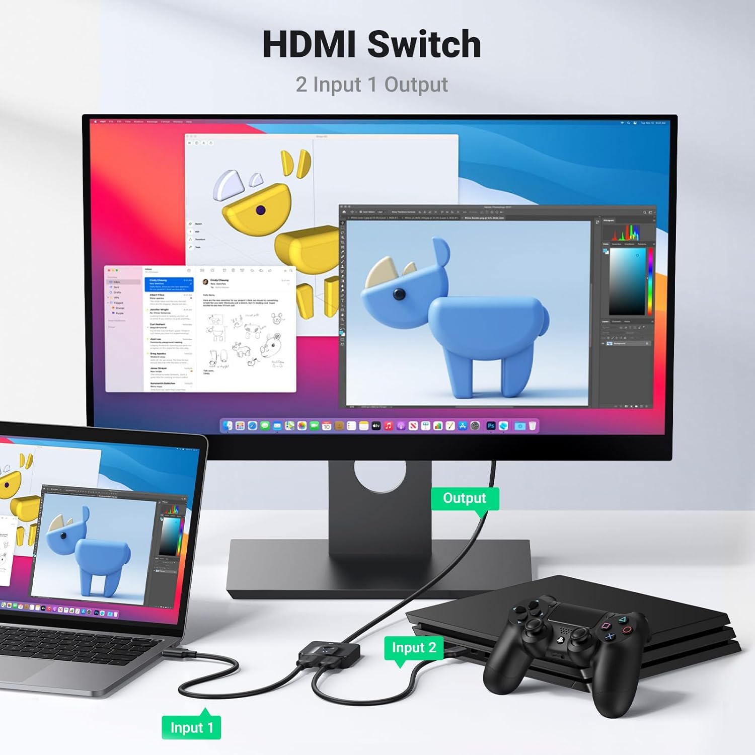 Thumbnail 1 de UGREEN HDMI Switch 4K@60Hz bi-directional splitter