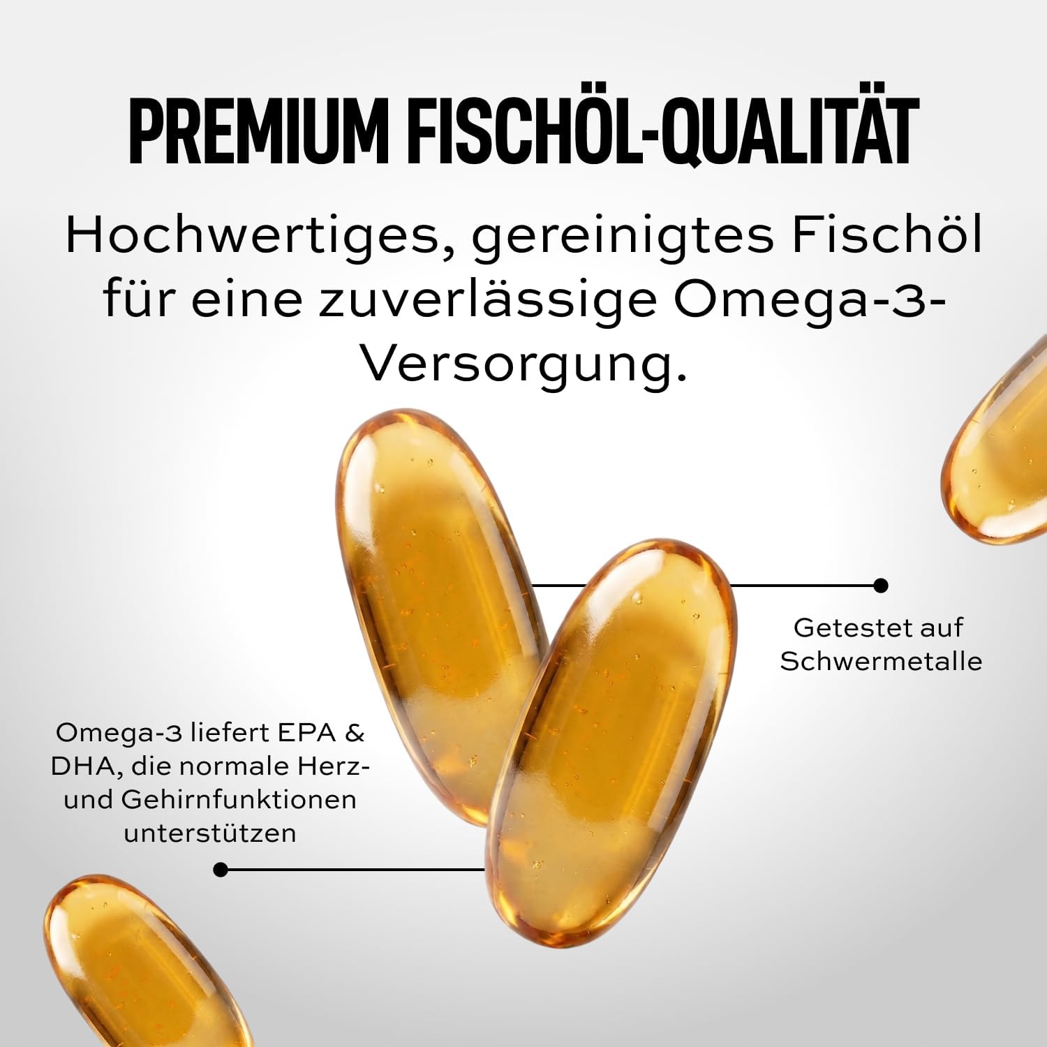 Detalle de ESN Omega-3 – hochdosiertes Fischöl mit 1200 mg EPA & 900 mg DHA, 60 Kapseln