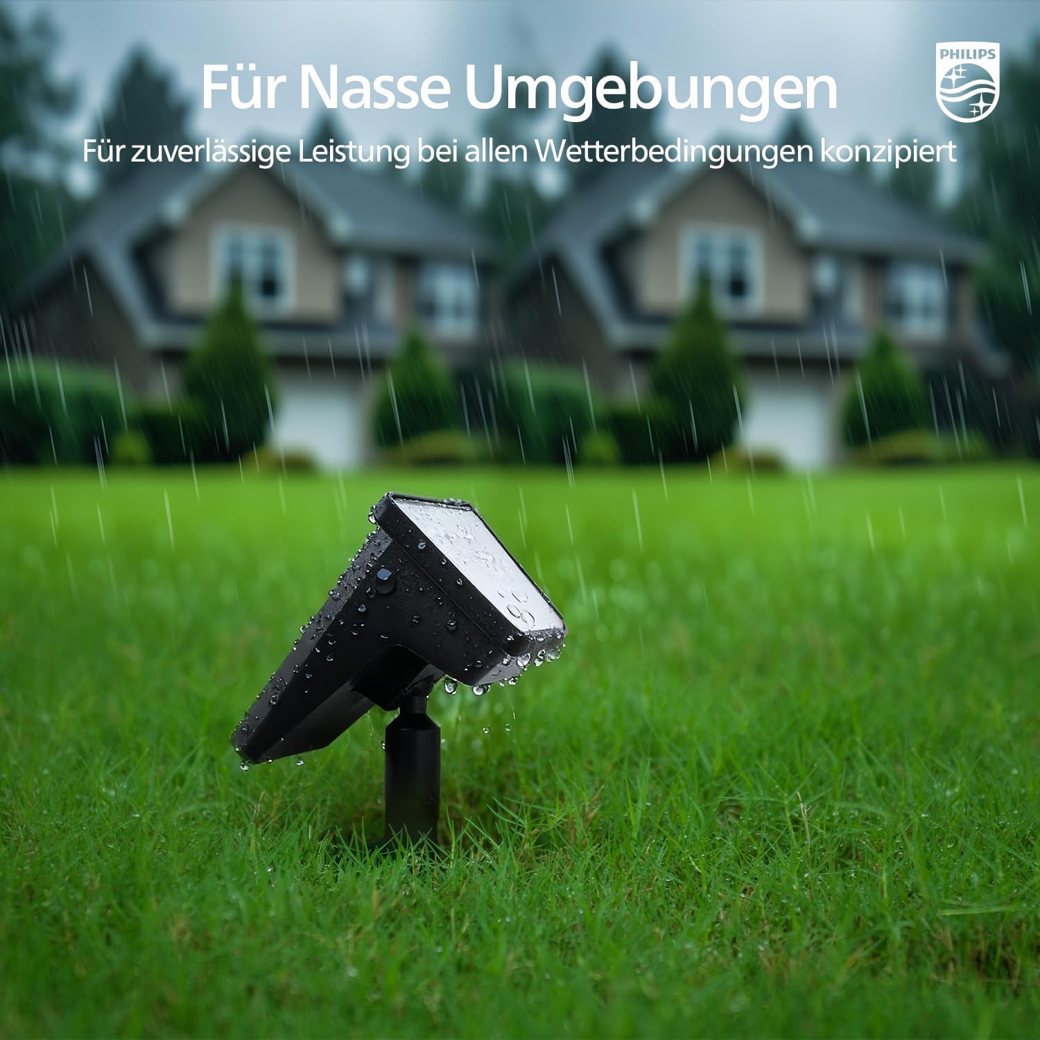 Thumbnail 6 de Philips 4er-Set Solarstrahler für außen – 28 LEDs, 3000K Warmweiß, Dämmerung bis Sonnenaufgang