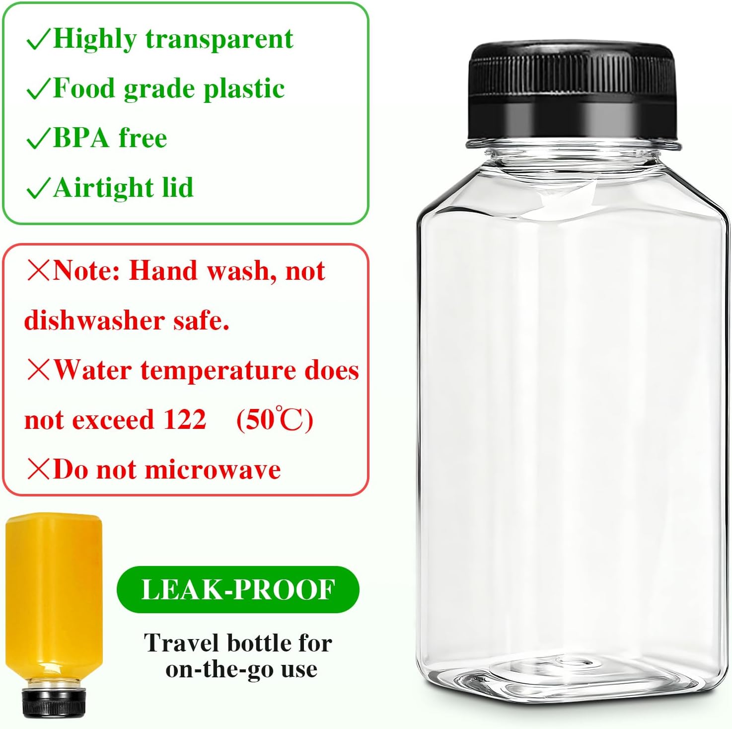 Detalle 2 de Ztarraum 8oz/250ml Juice Bottles 12 Pack