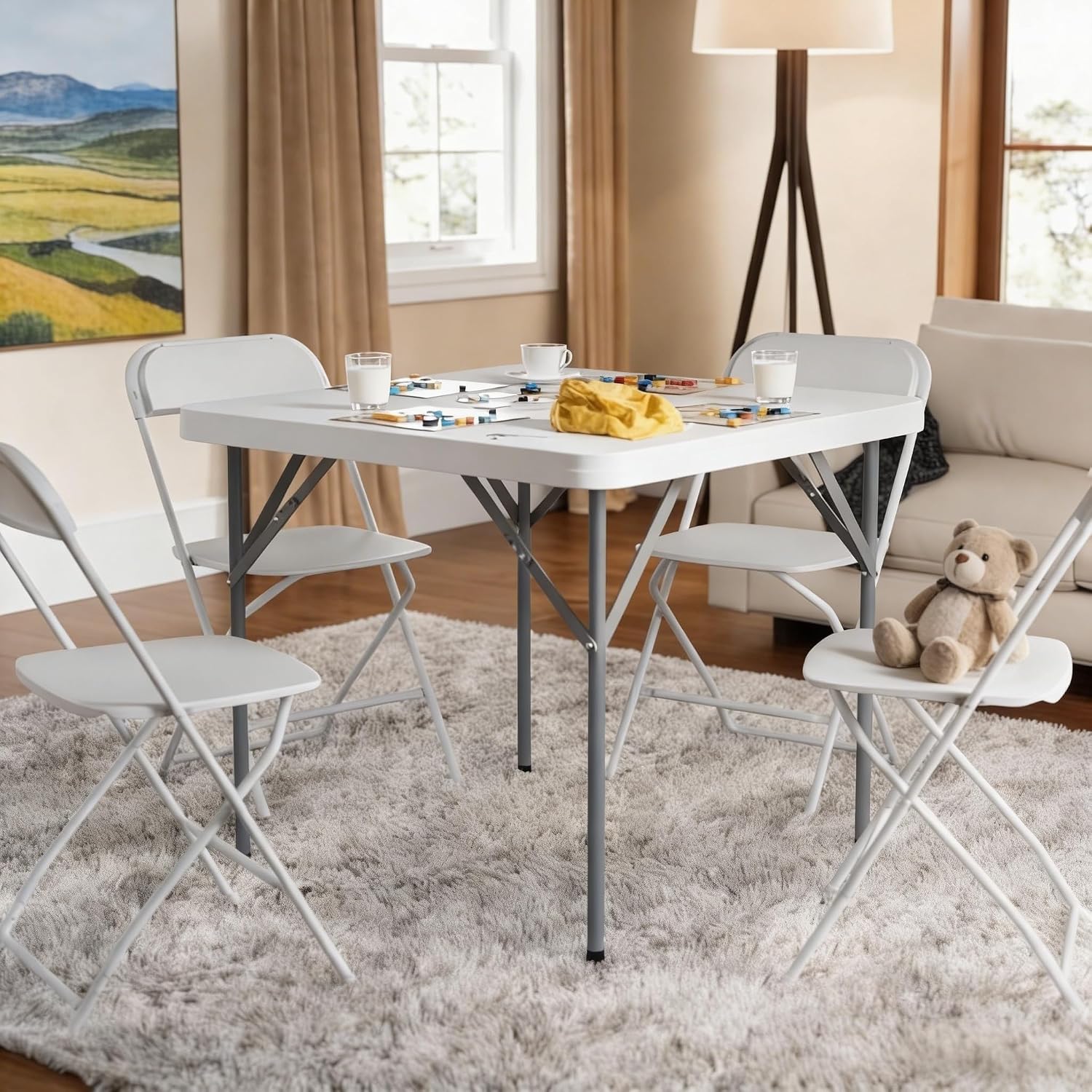 Detalle 2 de Lakhow LA-86L 34-Inch Square Folding Card Table with HDPE Top