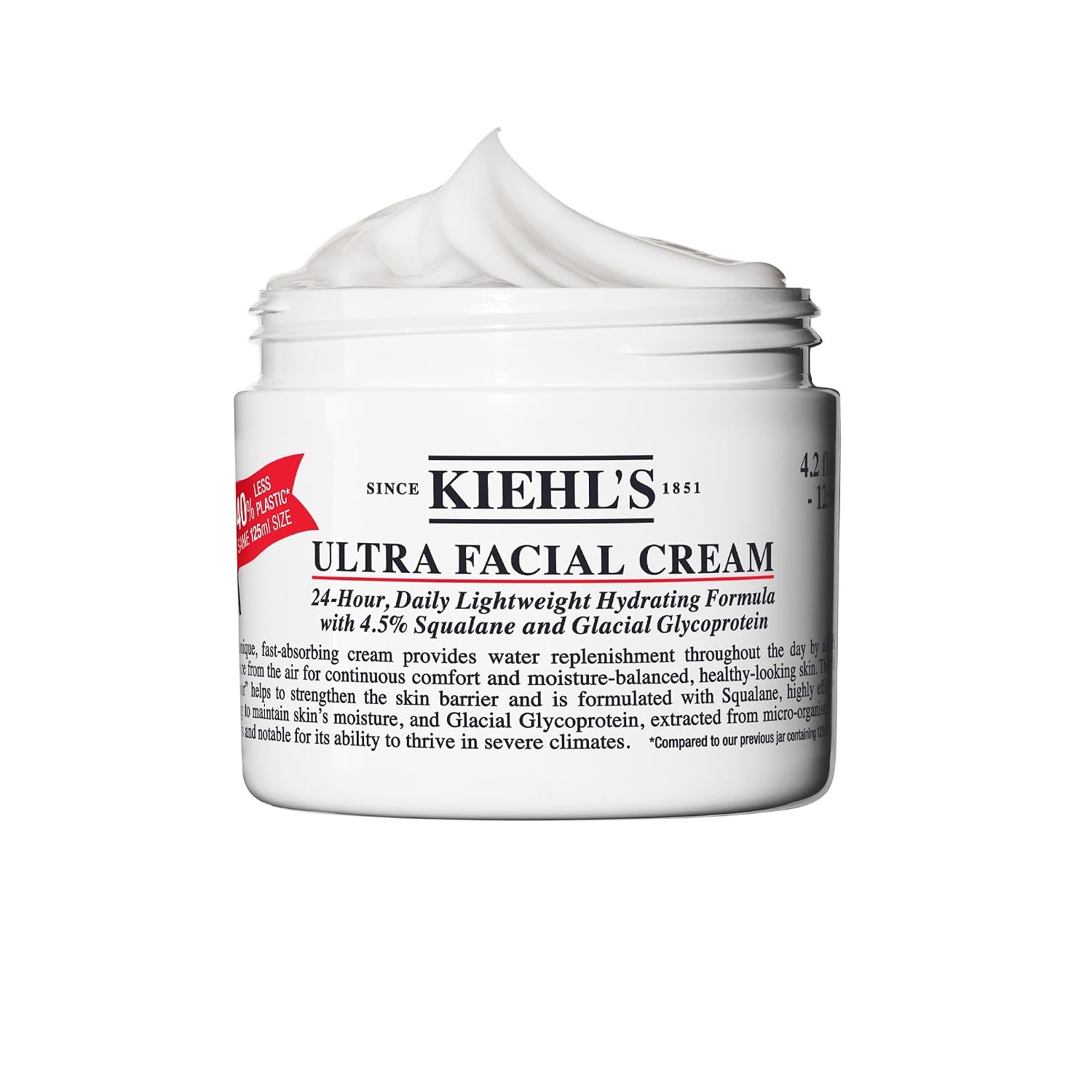 Detalle de Kiehl's 3605975028799 Ultra Facial Cream with 4.5% Squalane, Fragrance-Free