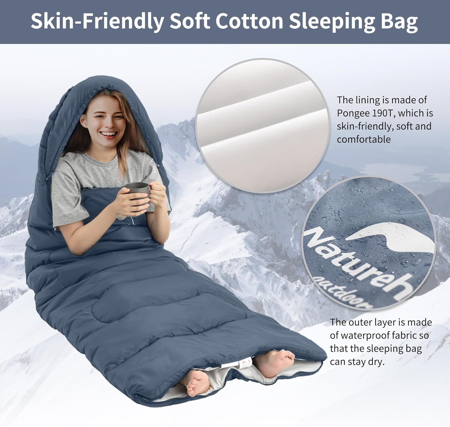 Thumbnail 6 de Naturehike Sac de Couchage Compact 3 Saisons – Double surdimensionné et ultra léger